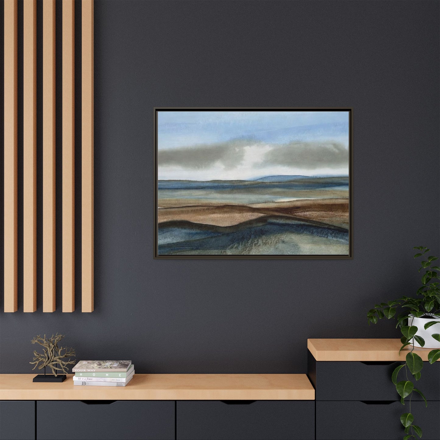 Matte Canvas Landscape, Framed (Multi-color)