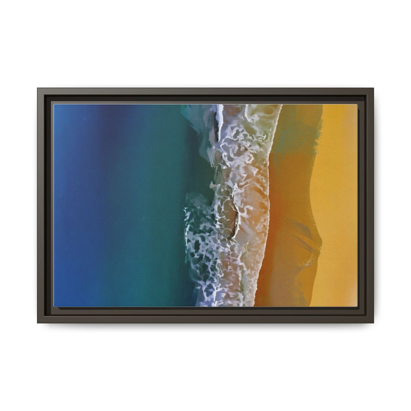 Framed Matte Canvas Seascape Print – Coastal Waves Wall Art
