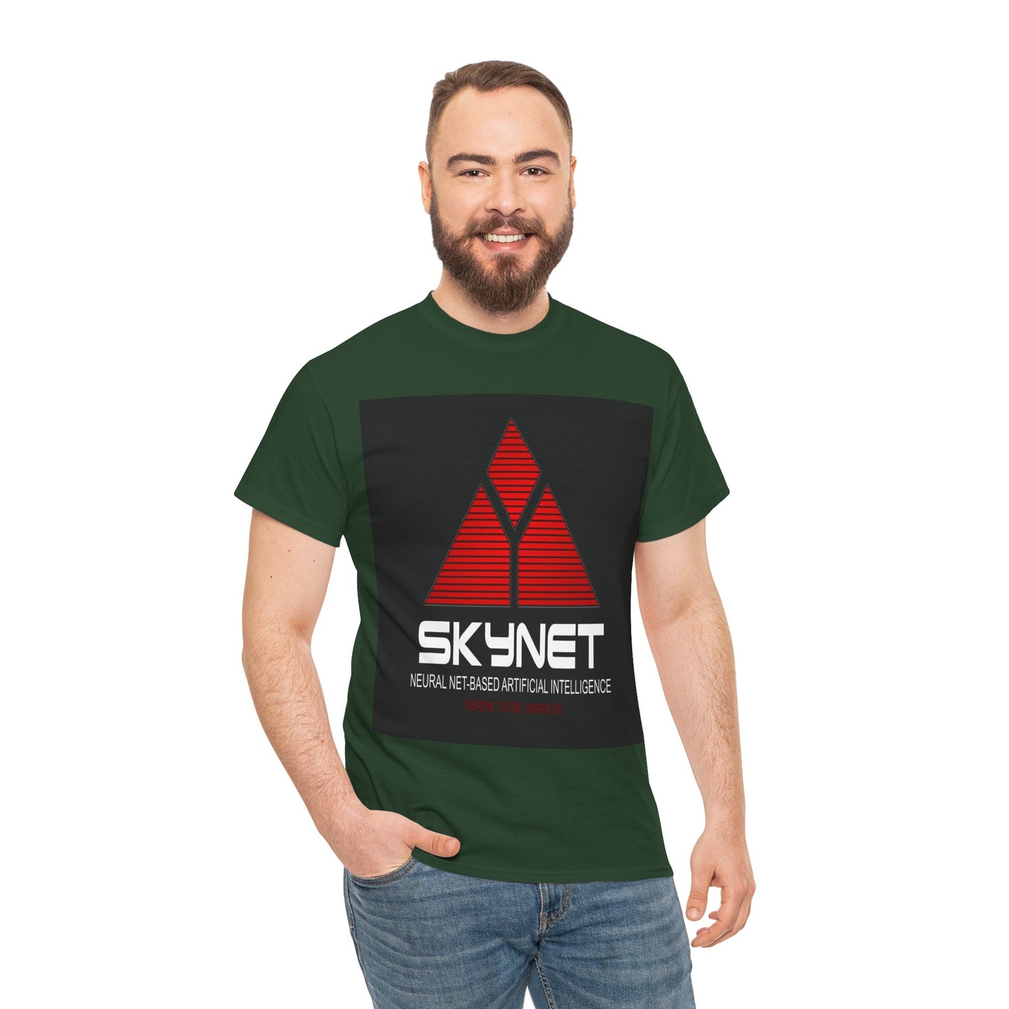 Skynet Logo Tee — Retro Red AI Graphic T-Shirt