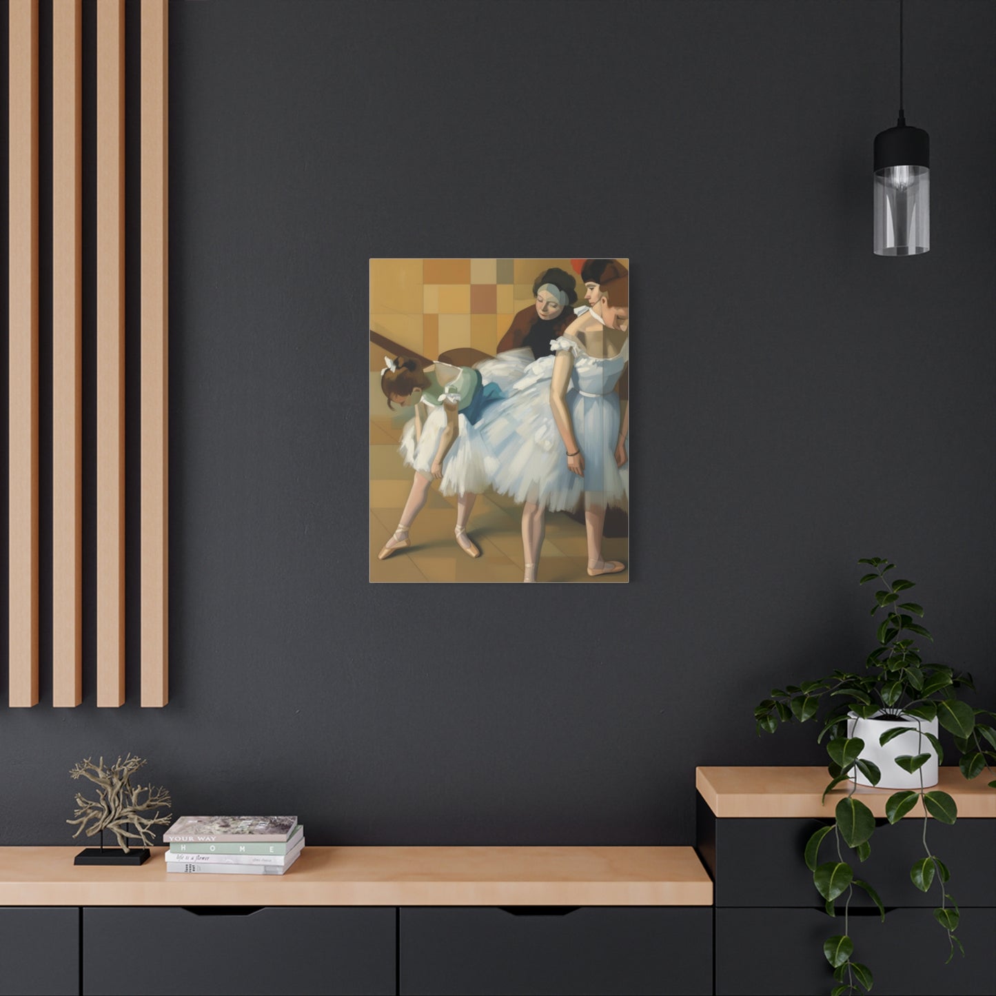 Ballerina Dancers Matte Stretched Canvas Wall Art