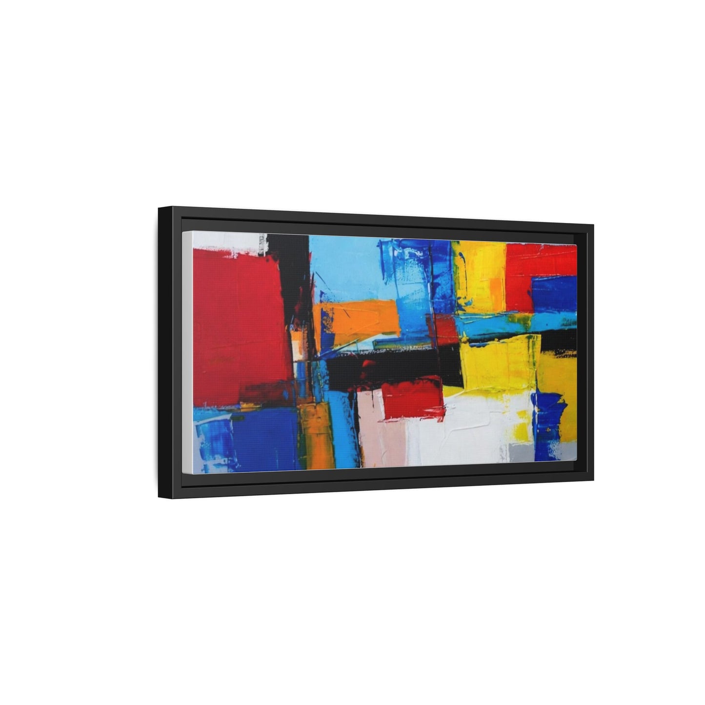 Abstract Color Block Matte Canvas Framed Wall Art