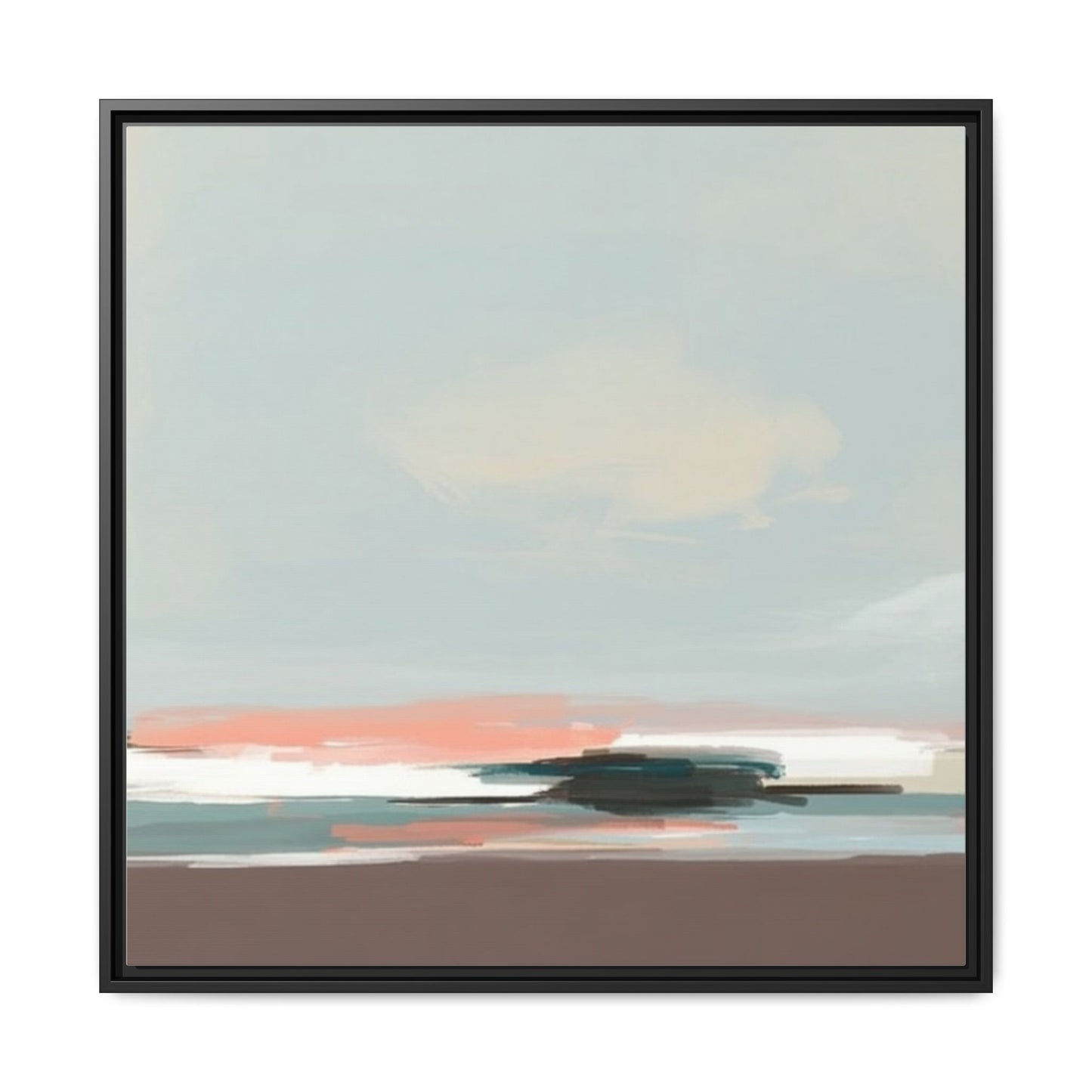 Framed Matte Canvas Print — Soft Coastal Abstract Landscape