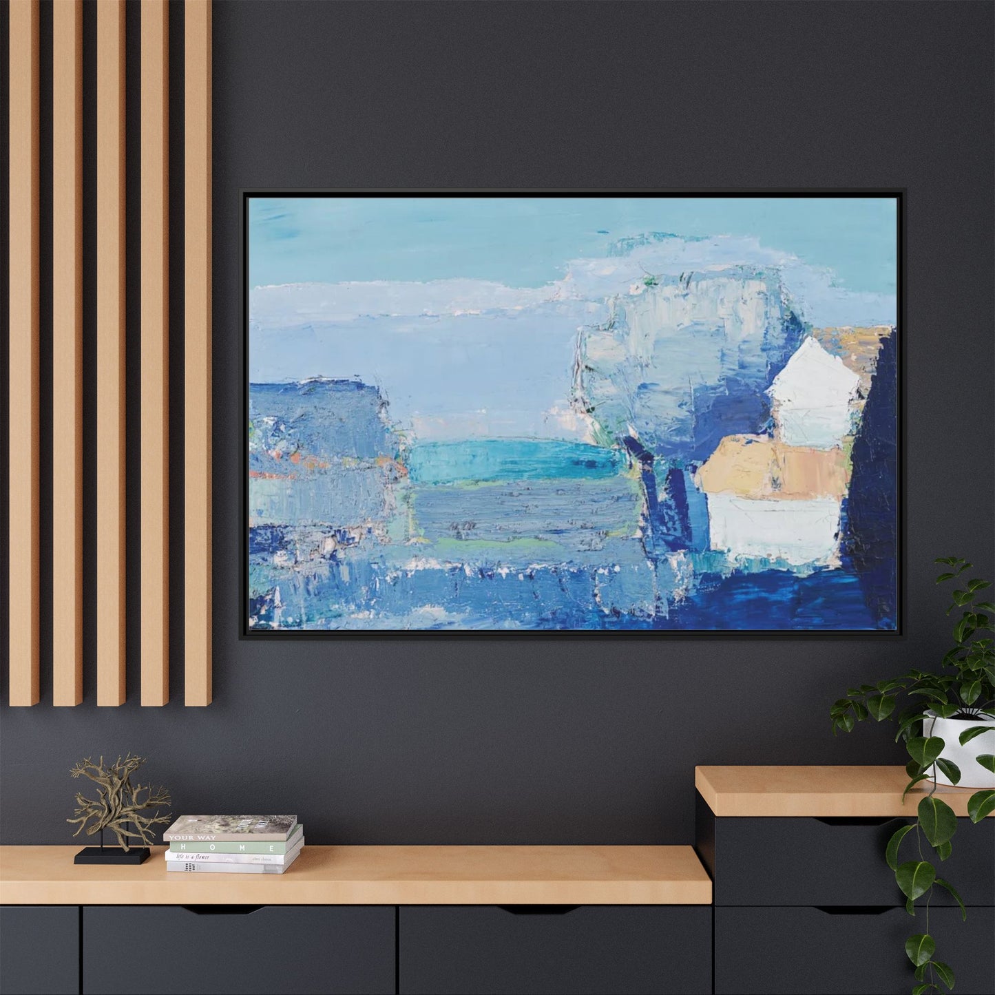 Paysage de Provence by Nicolas de Staël Framed Matte Canvas Seascape Wall Art Print