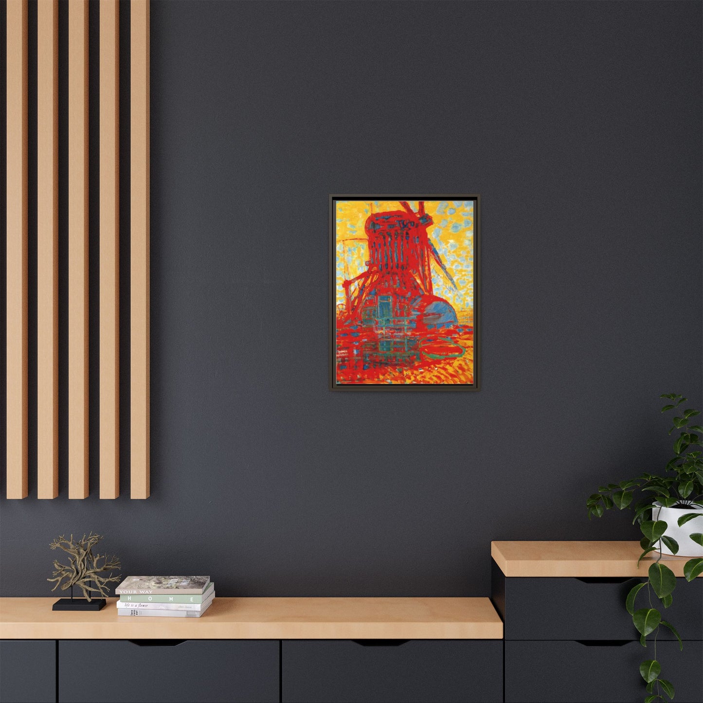 Mill by Sunlight by Piet Mondrian Matte Framed Canvas Wall Art Print