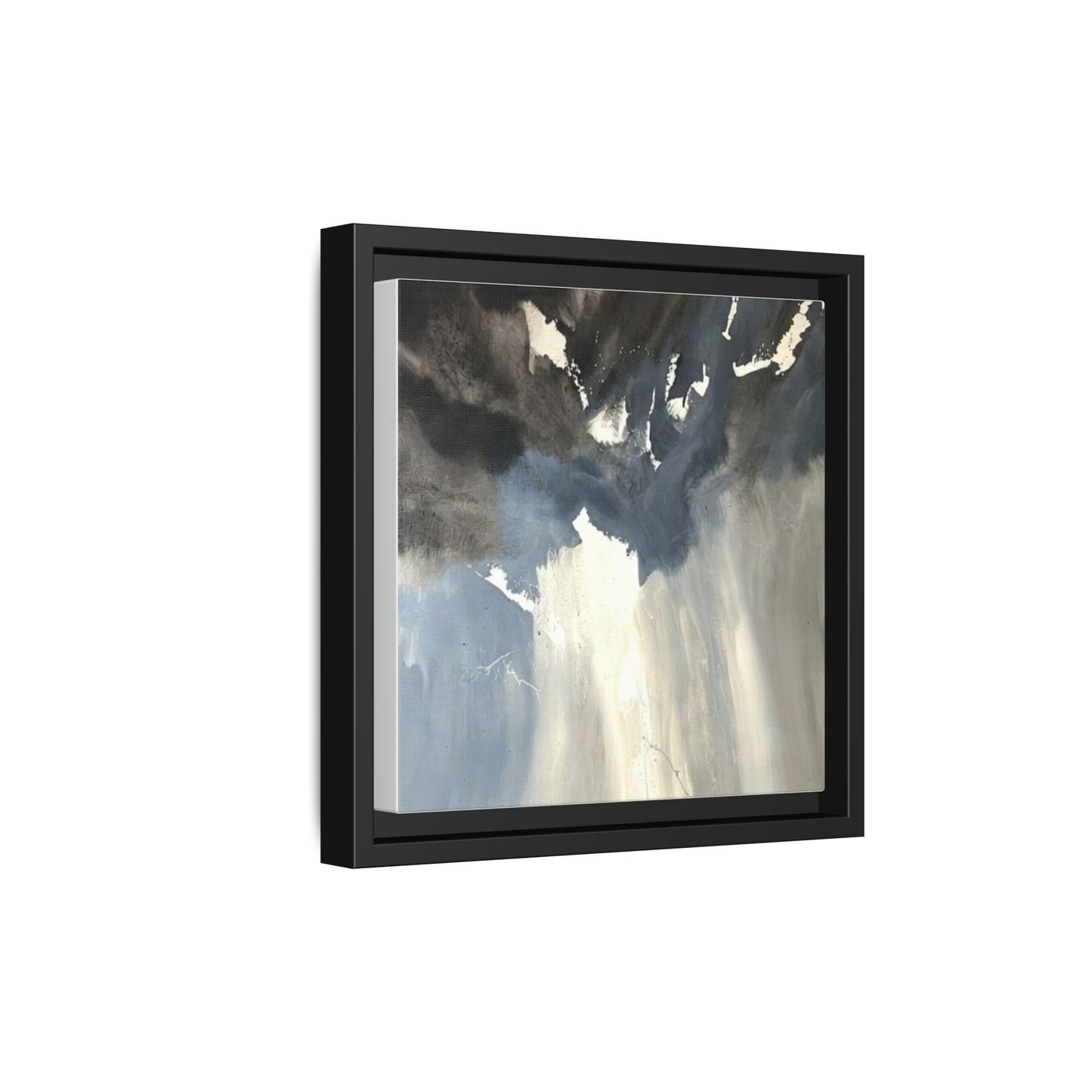Framed Matte Canvas Art — Moody Abstract Sky Painting