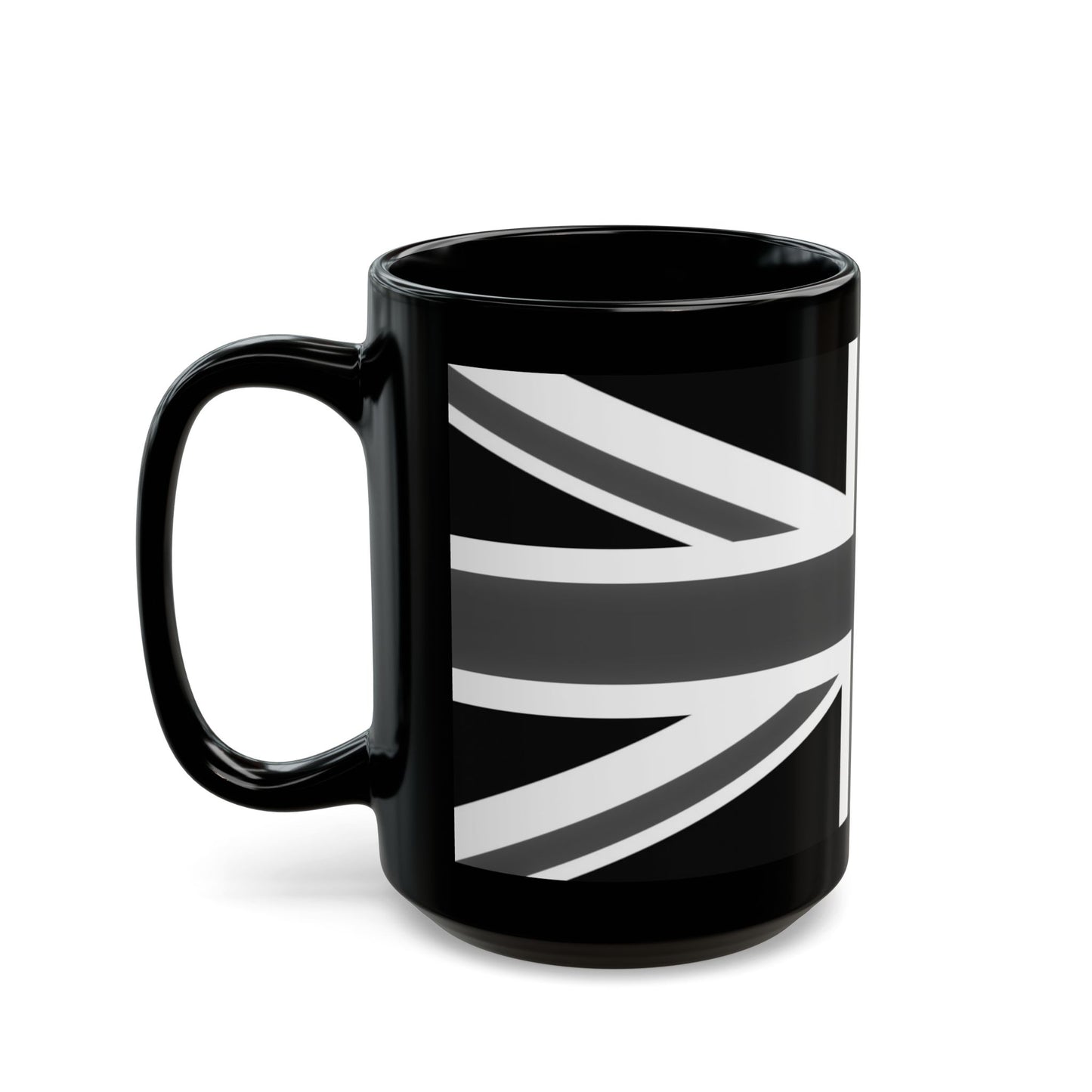 Black Union Jack Mug – Monochrome British Flag Coffee Cup (11oz & 15oz)