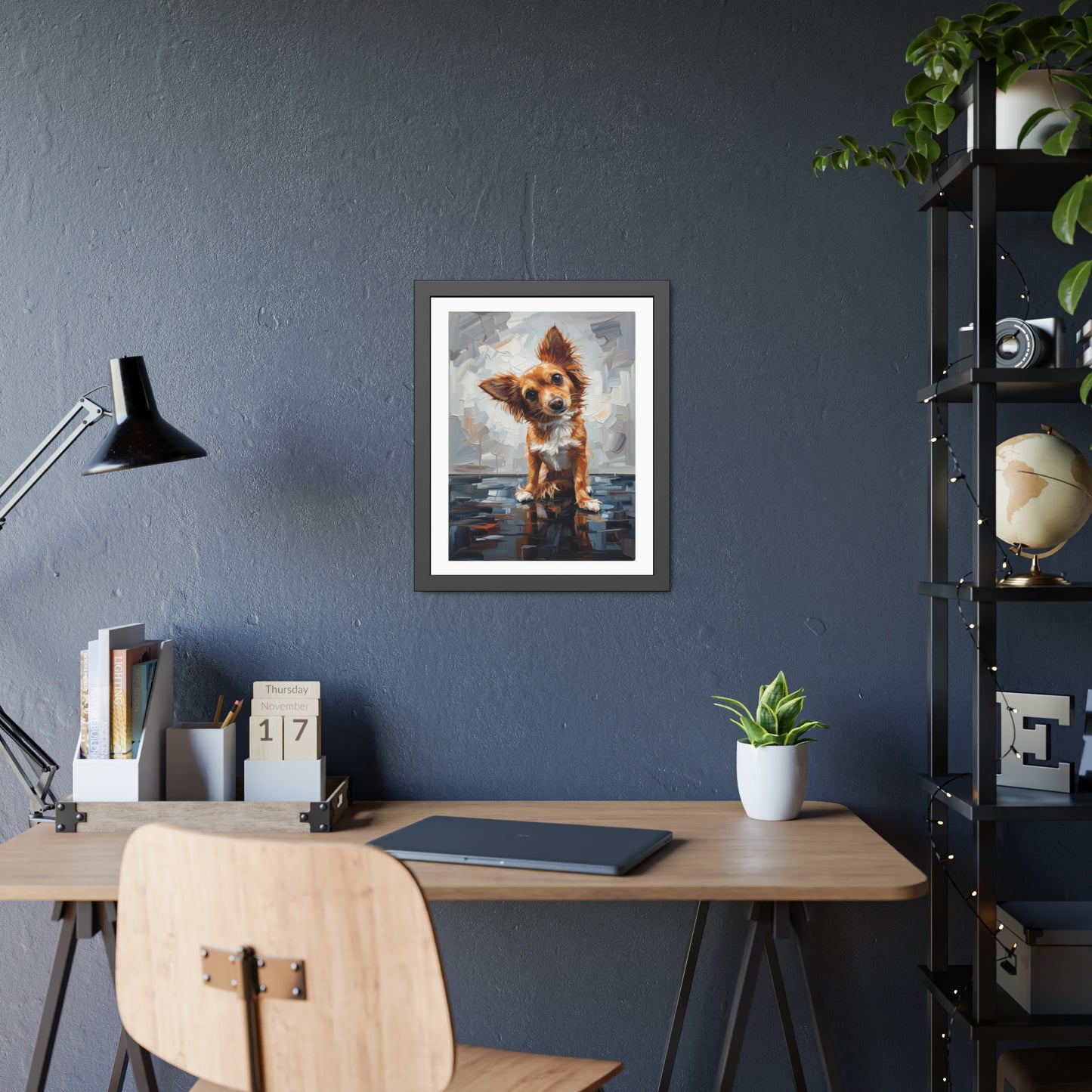 Dog Portrait Framed Poster — Cute Puppy Wall Art