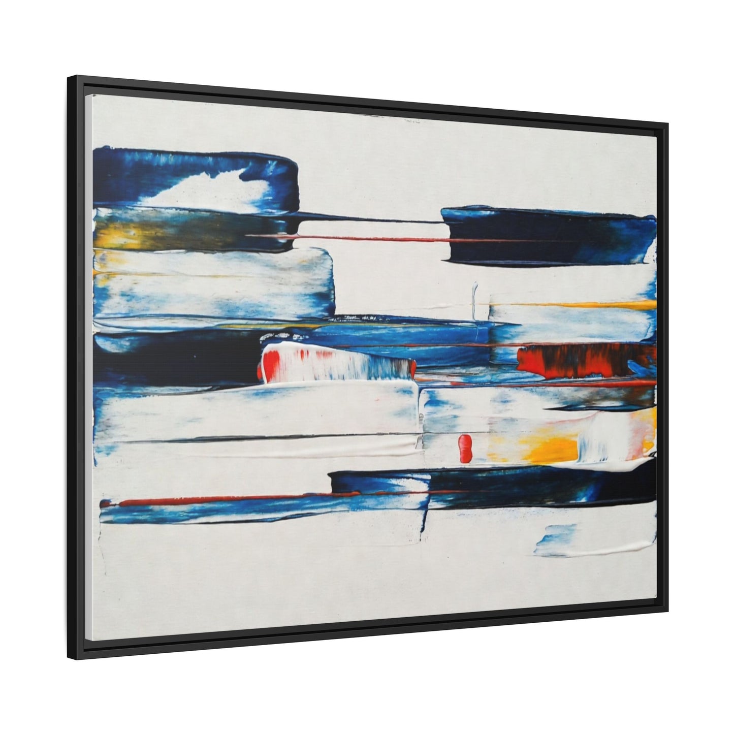 Abstract Coastal Brushstrokes Framed Canvas Print