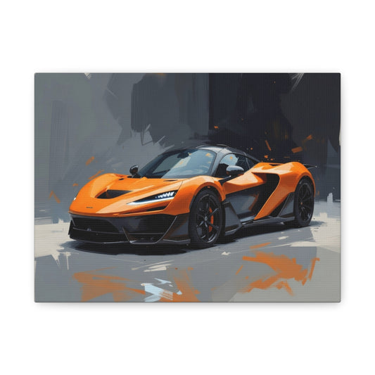 Orange Supercar Matte Canvas Wall Art – Stretched 1.25" Sports Car Print
