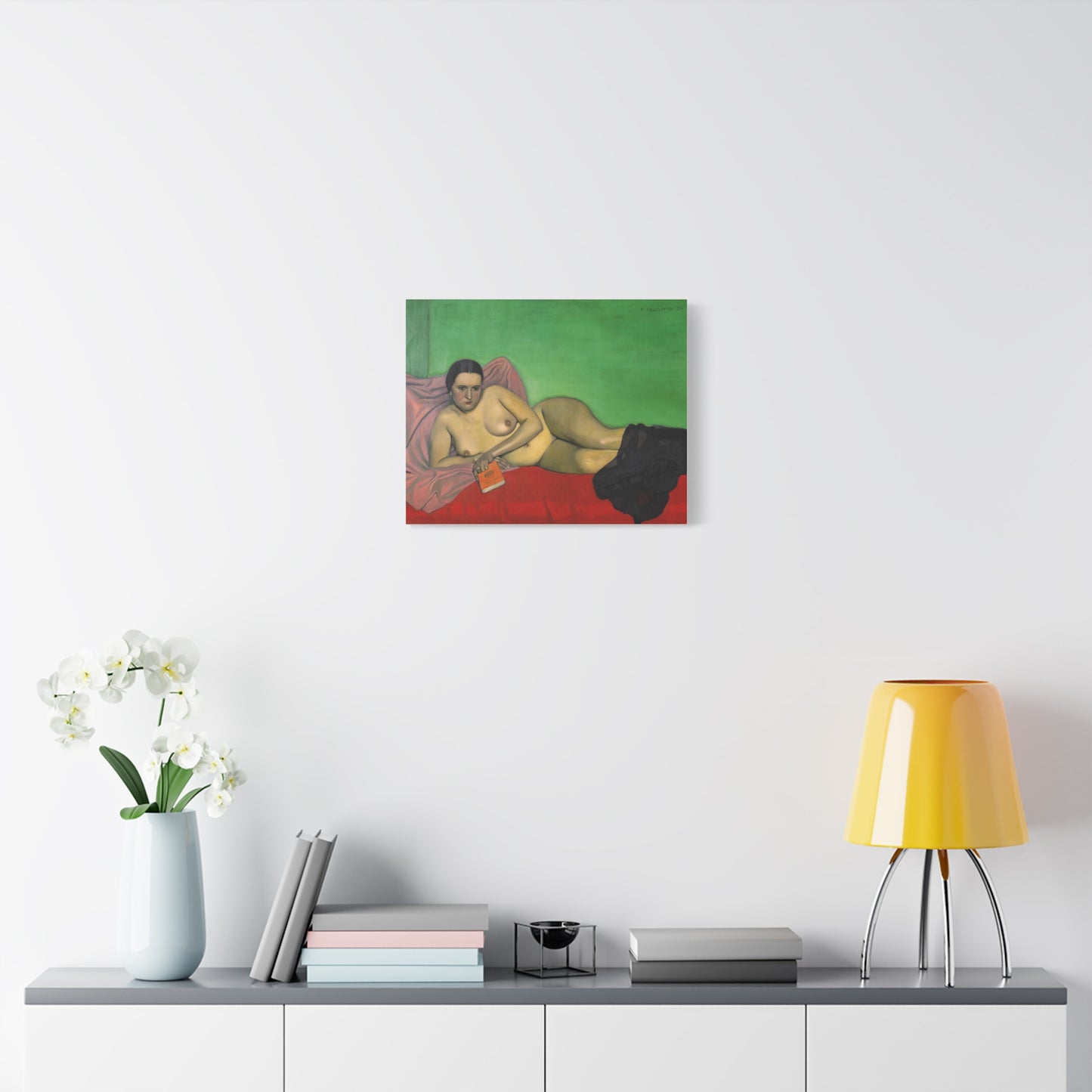 Femme nue tenant un livre by Félix Vallotton Matte Canvas Wall Art Print