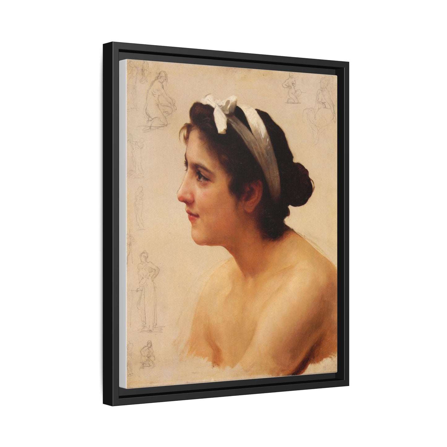 Study Of A Woman For Offering To Love by William Adolphe Bouguereau Framed Matte Canvas Print