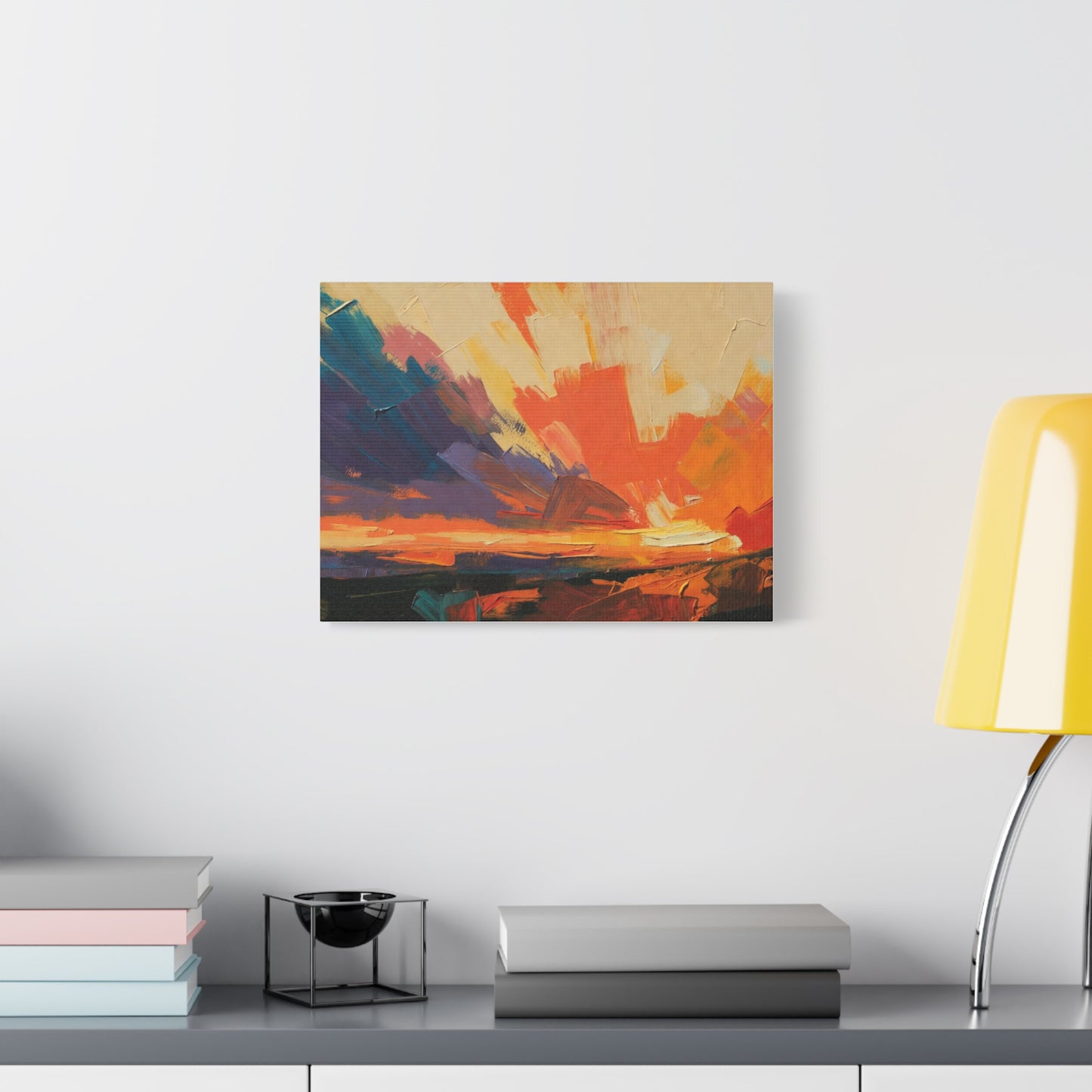 Abstract Sunset Landscape Canvas Print — Matte Stretched Wall Art