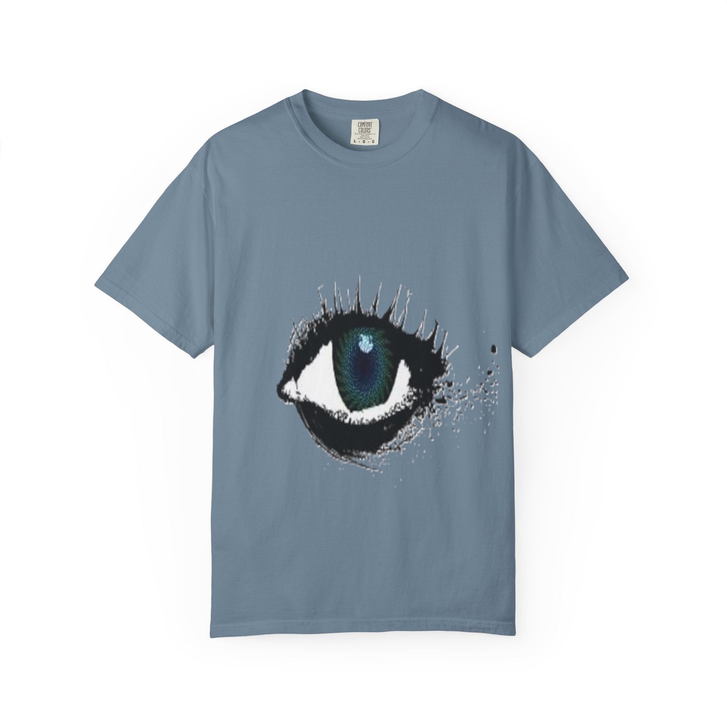 Eye Graphic T-Shirt — Blue Iris Grunge Art Tee