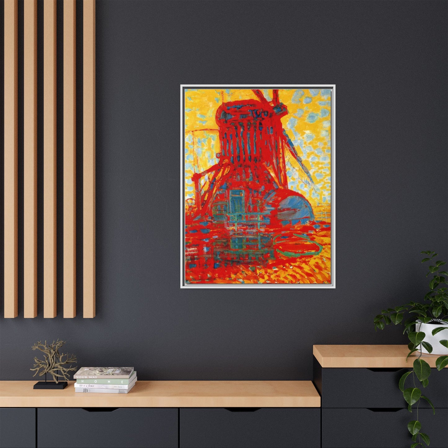 Mill by Sunlight by Piet Mondrian Matte Framed Canvas Wall Art Print