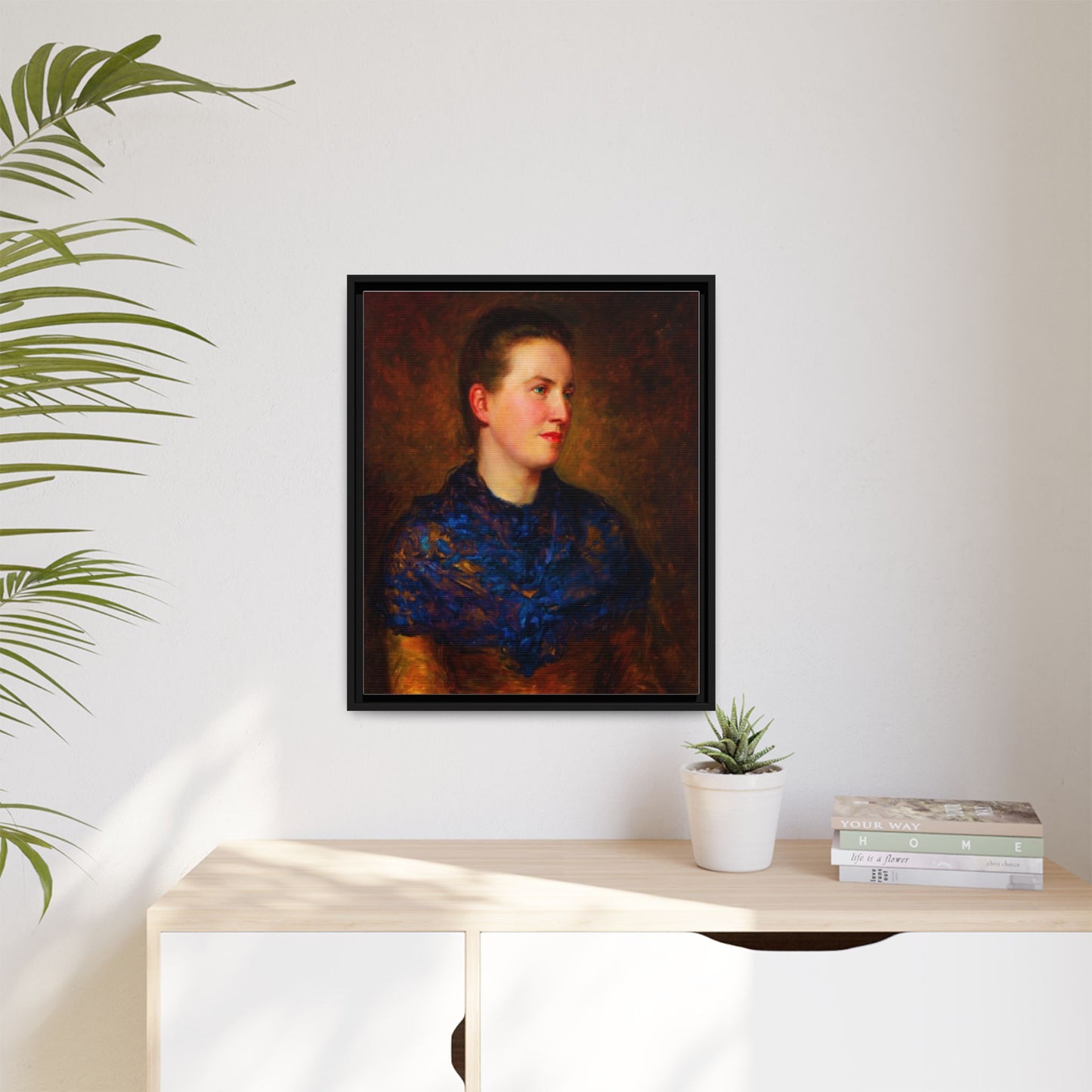 Framed Matte Canvas Portrait Print — Classic Victorian Woman Wall Art