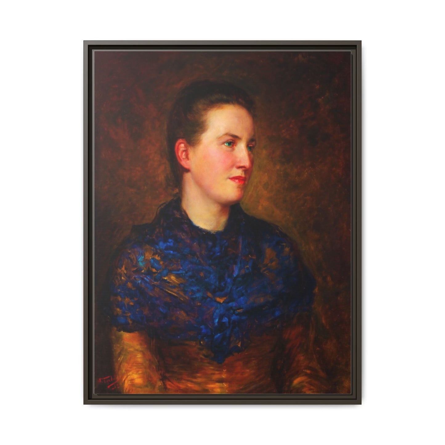 Framed Matte Canvas Portrait Print — Classic Victorian Woman Wall Art