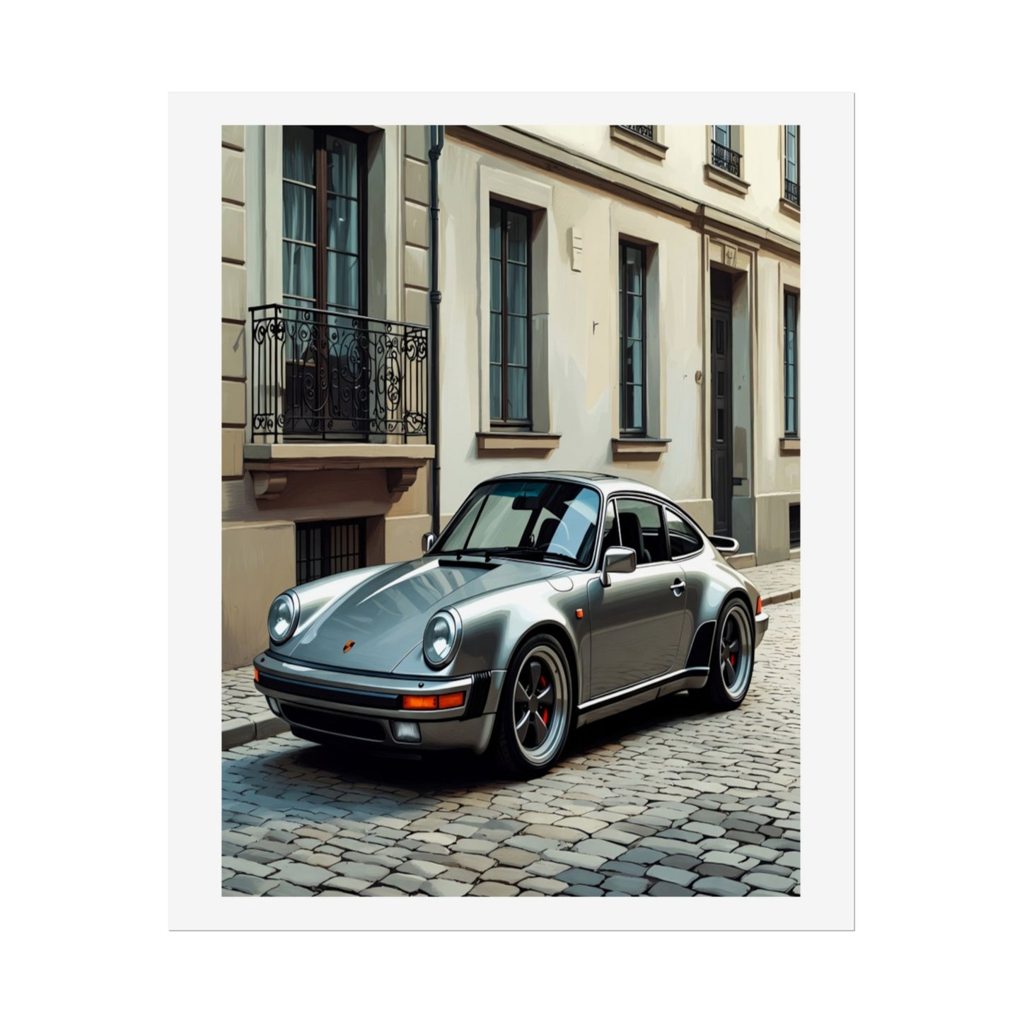 Classic Porsche 911 Rolled Poster — Vintage Sports Car Street Photography Print