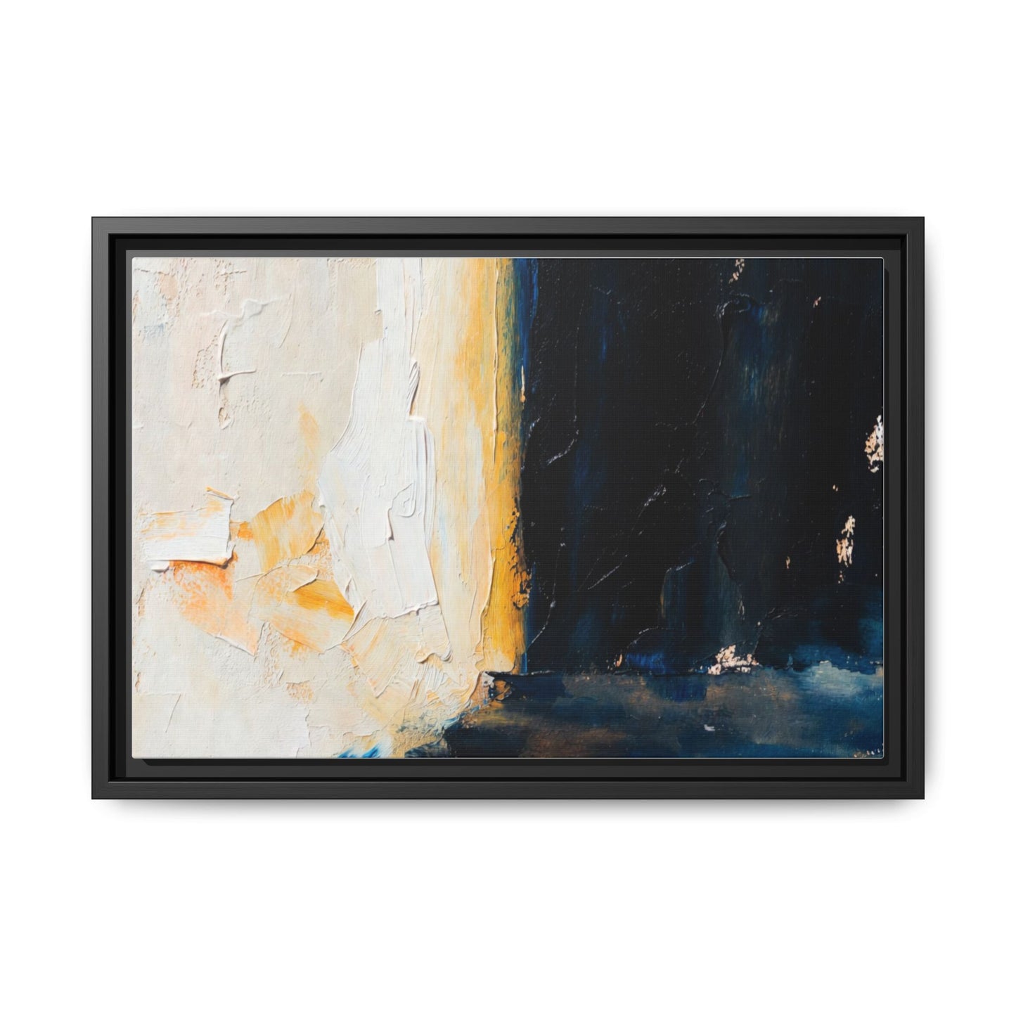 Abstract Coastal Texture Framed Canvas Art — Matte Multi-Color Wall Print