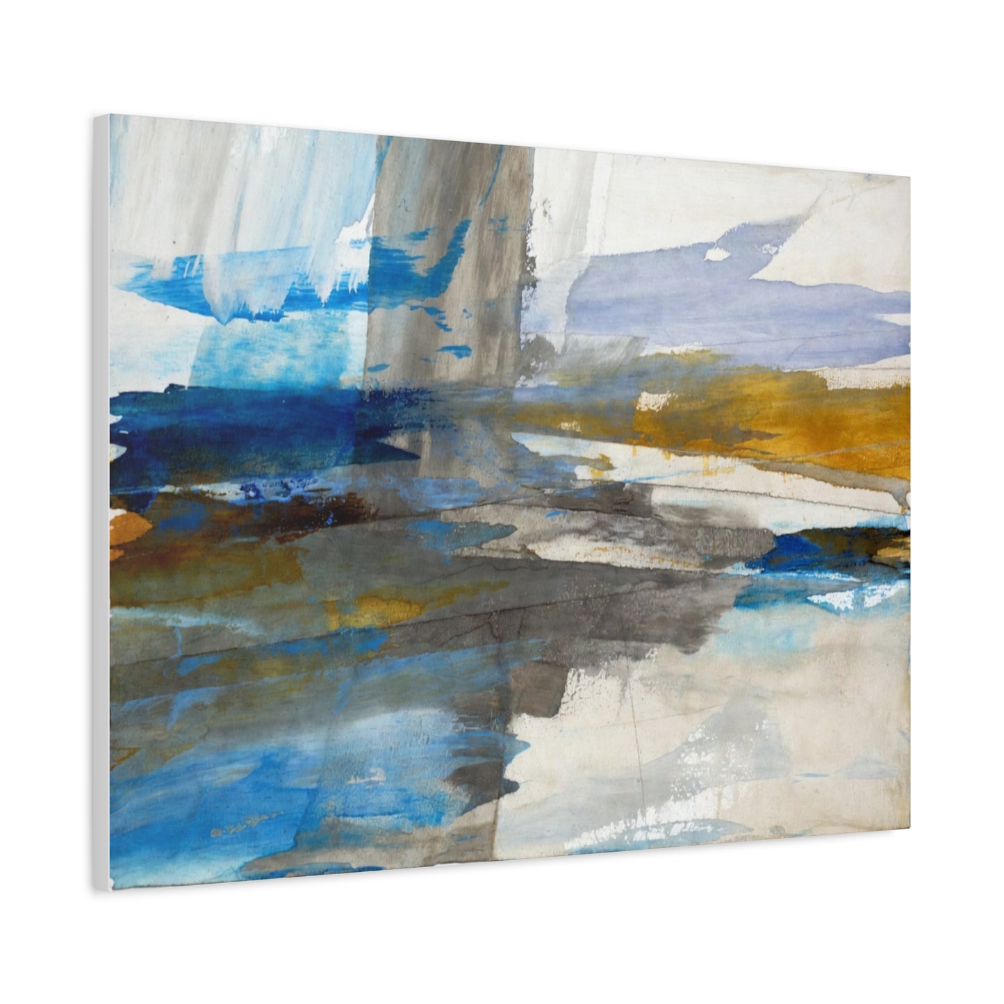 Abstract Coastal Blue Matte Canvas Print — Stretched 1.25" Wall Art