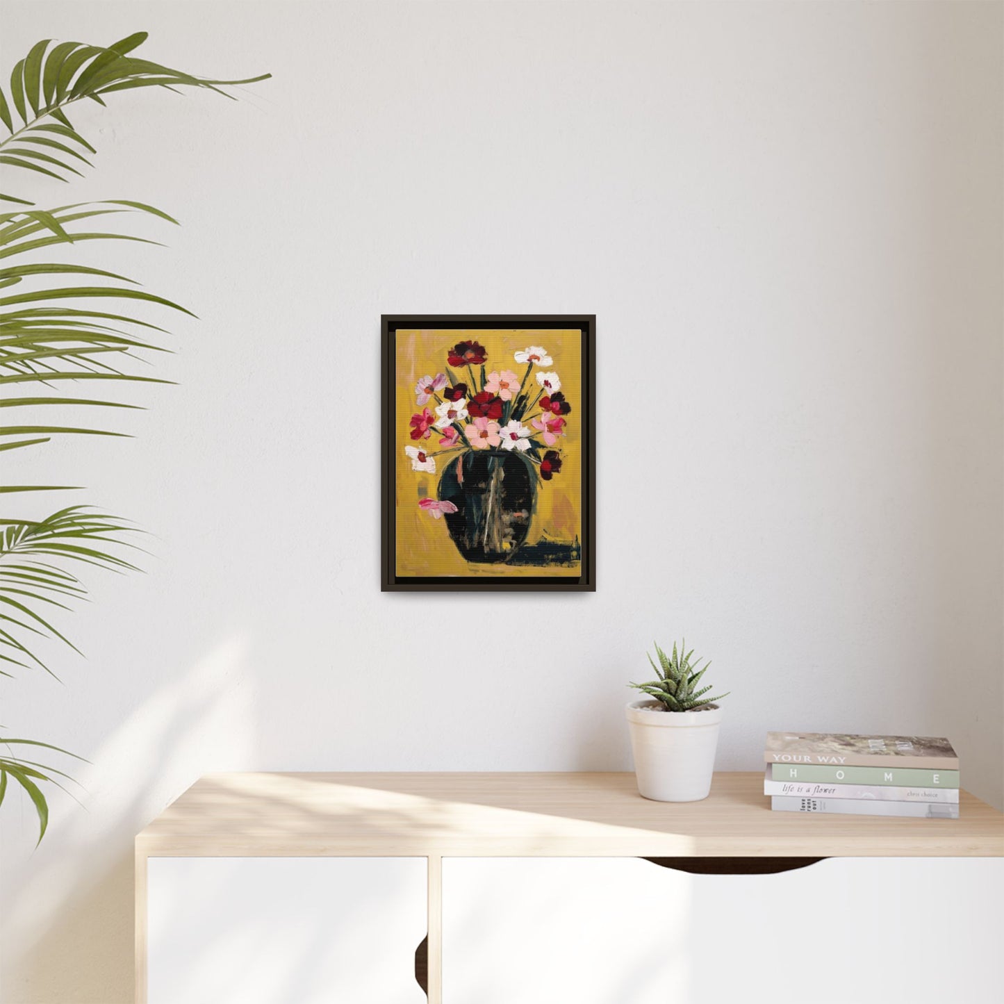Framed Matte Canvas Floral Still Life Wall Art