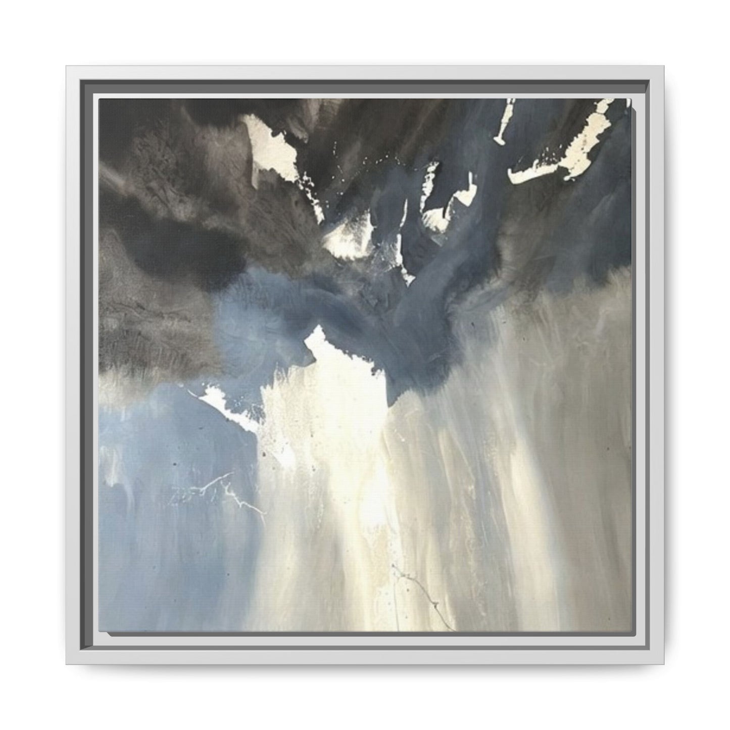 Framed Matte Canvas Art — Moody Abstract Sky Painting