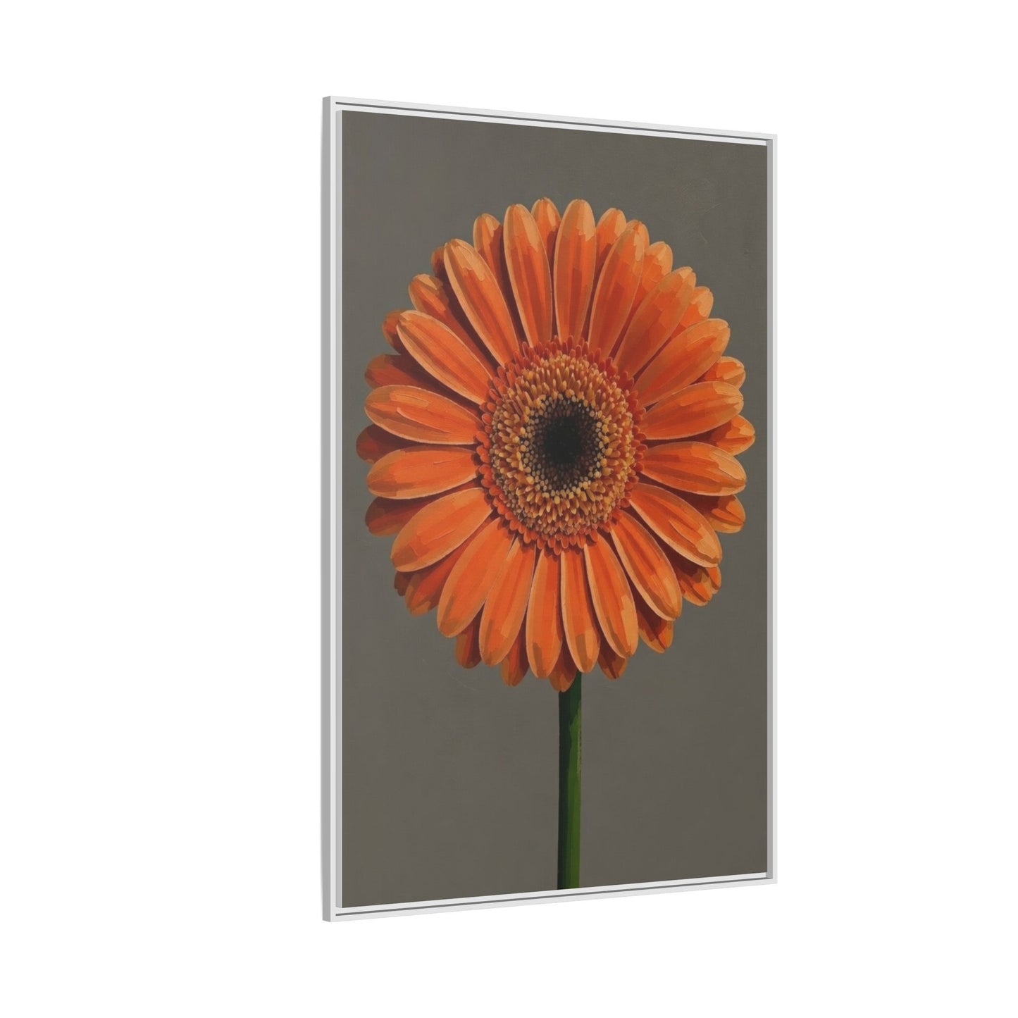 Orange Gerbera Daisy Matte Canvas Print (Framed)