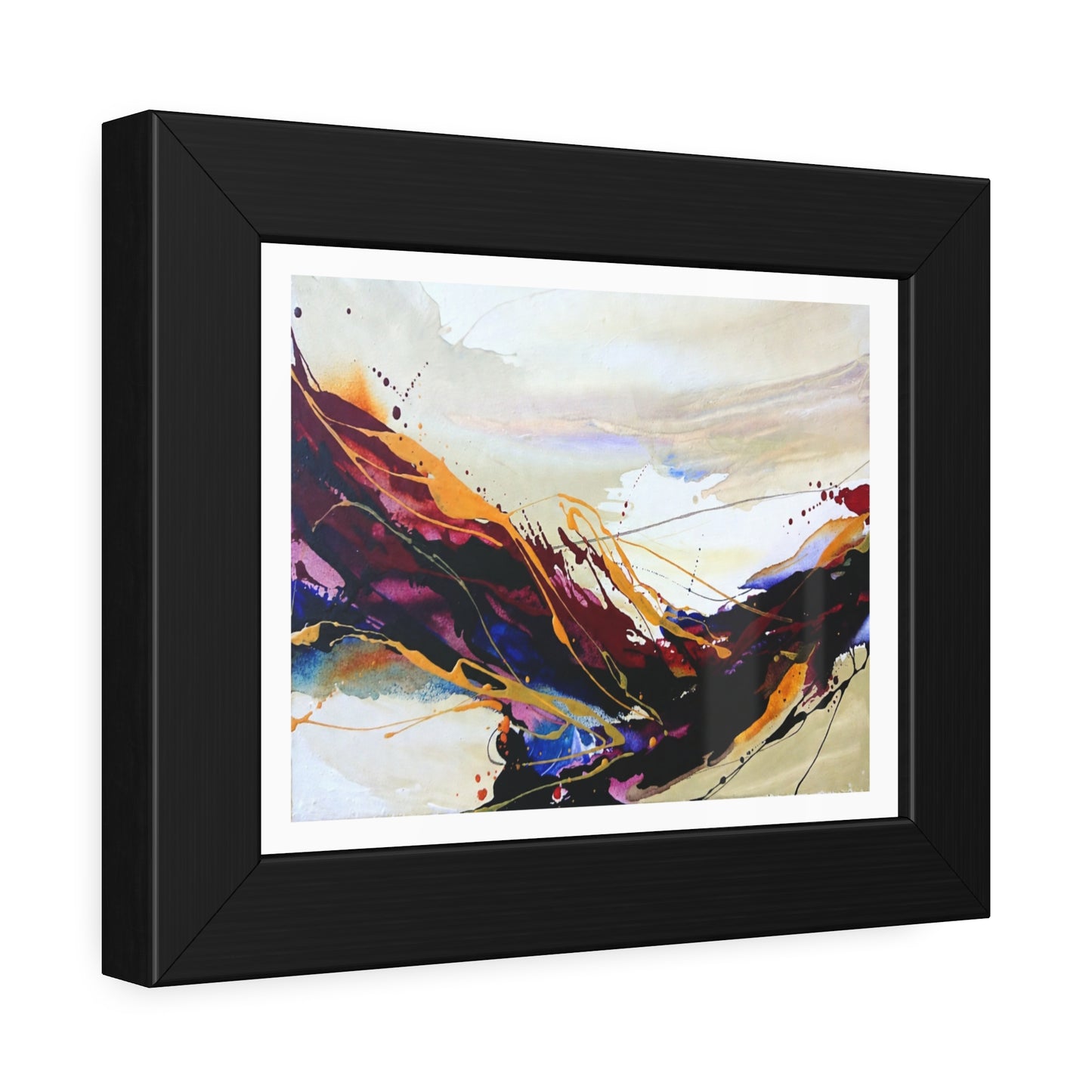 Abstract Color Splash Framed Paper Poster — Modern Wall Art Print