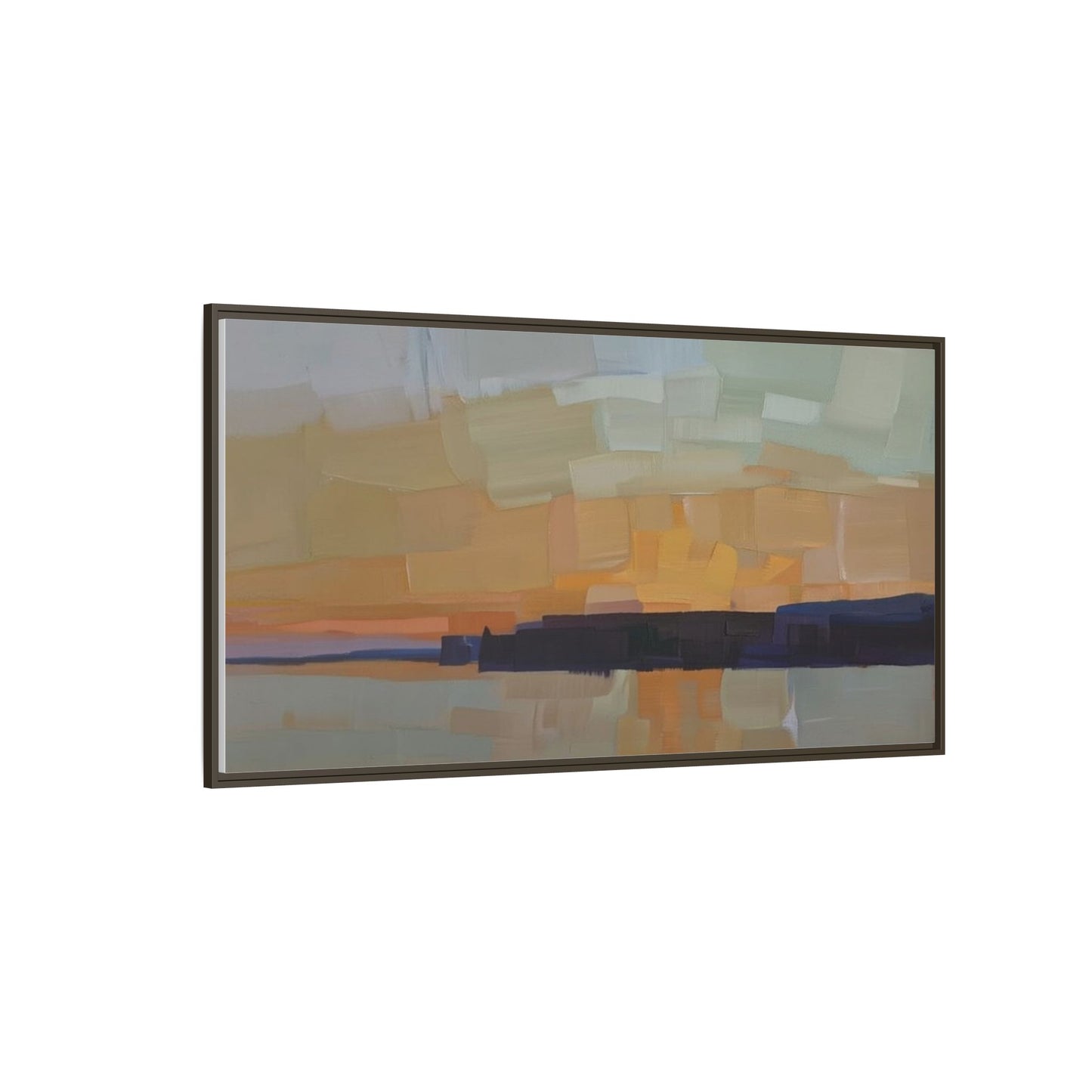 Framed Matte Canvas Sunset Abstract Landscape Art Print
