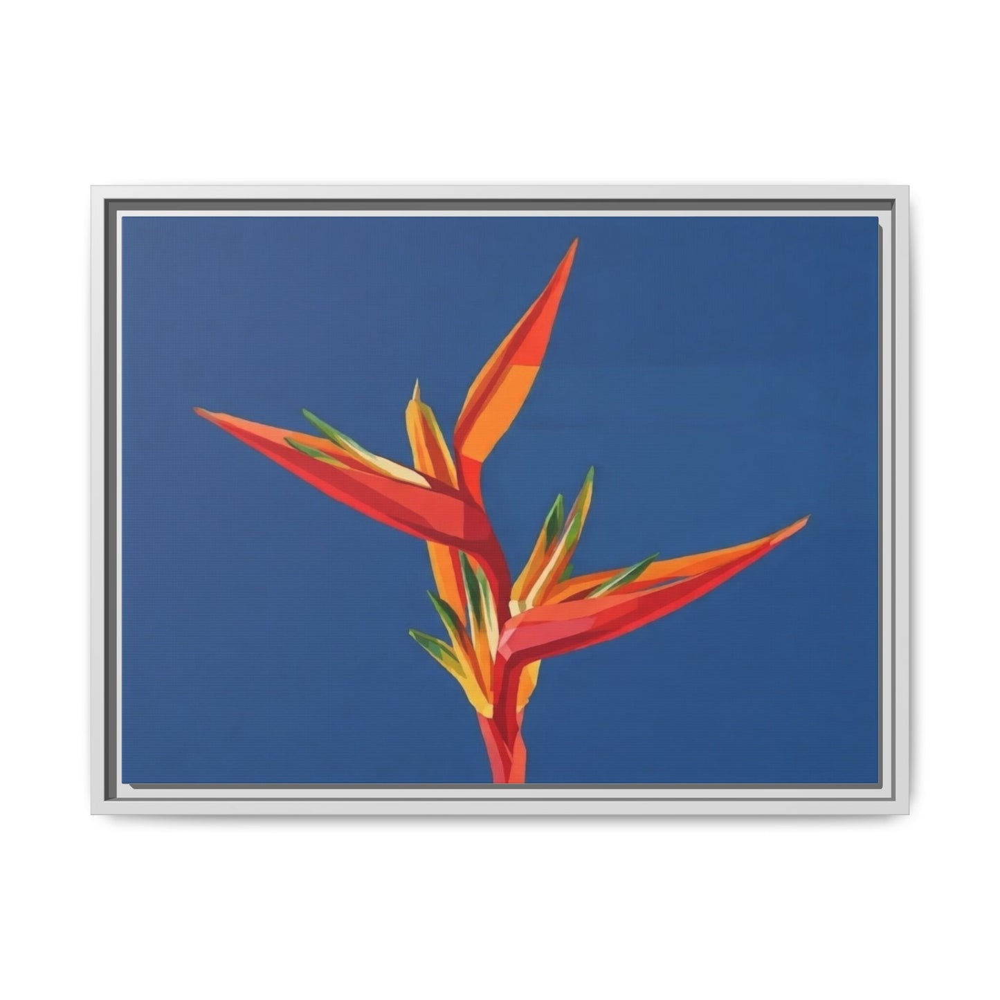Framed Matte Canvas – Tropical Bird of Paradise Floral Wall Art