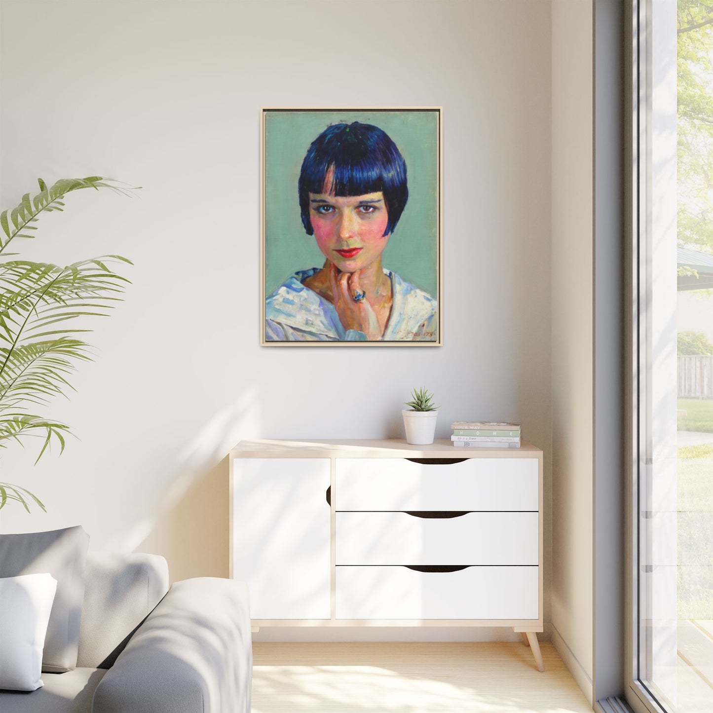 Framed Matte Canvas Portrait Print — Vintage Flapper Woman
