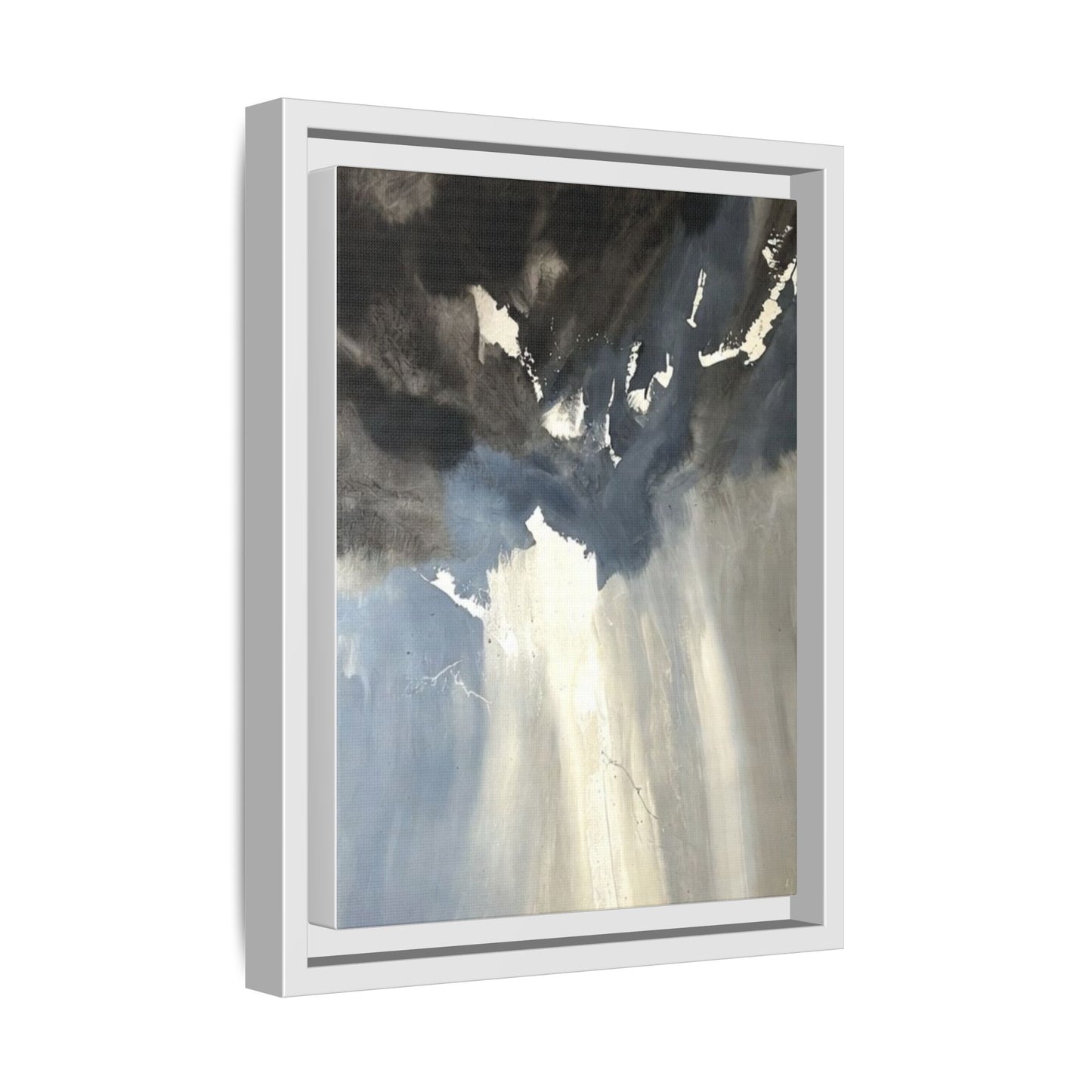 Framed Matte Canvas Art — Moody Abstract Sky Painting