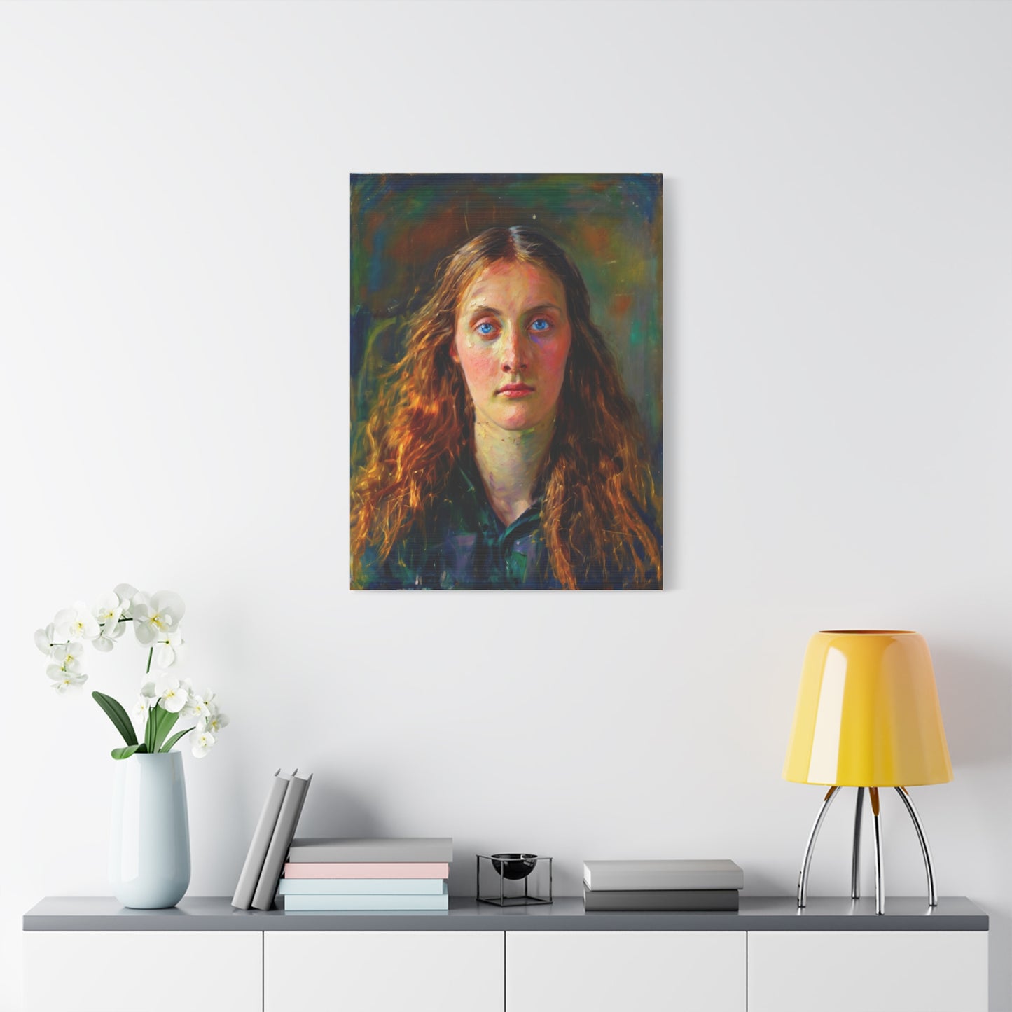 Portrait Canvas Print — Victorian Woman Oil Painting on Stretched Matte Canvas