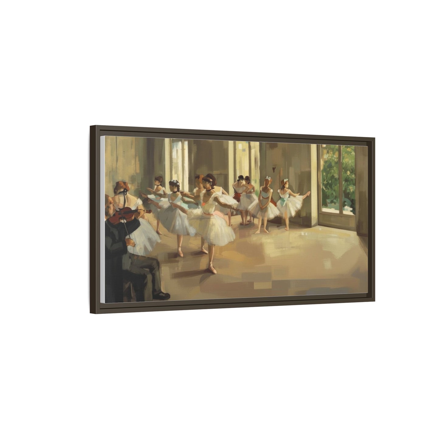 Framed Matte Canvas Print — Ballet Class Scene (Impressionist Dancers)