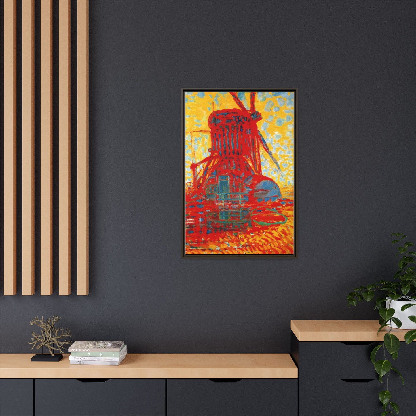 Mill by Sunlight by Piet Mondrian Matte Framed Canvas Wall Art Print