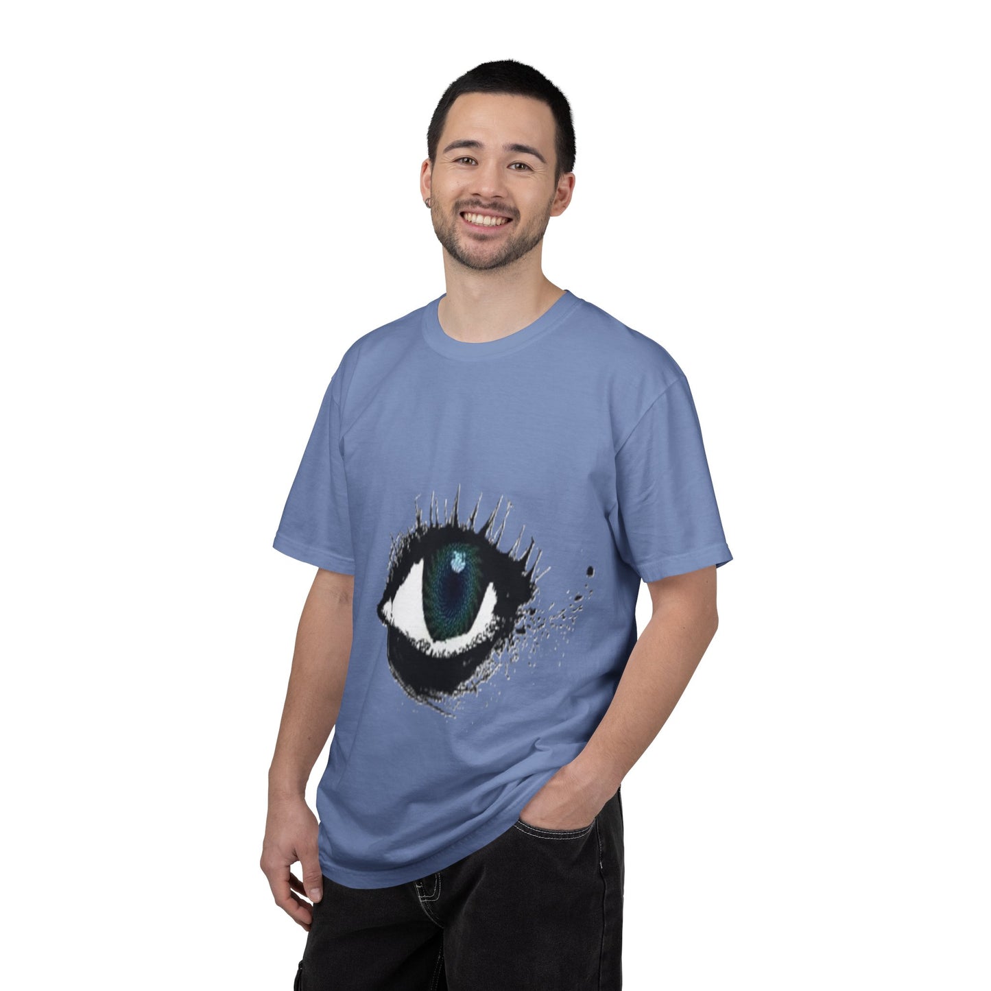 Eye Graphic T-Shirt — Blue Iris Grunge Art Tee