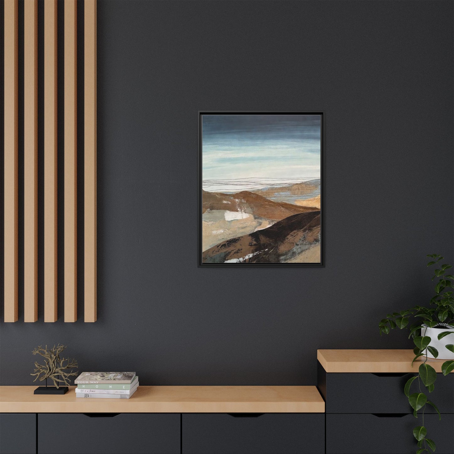 Framed Matte Canvas Art — Serene Abstract Landscape