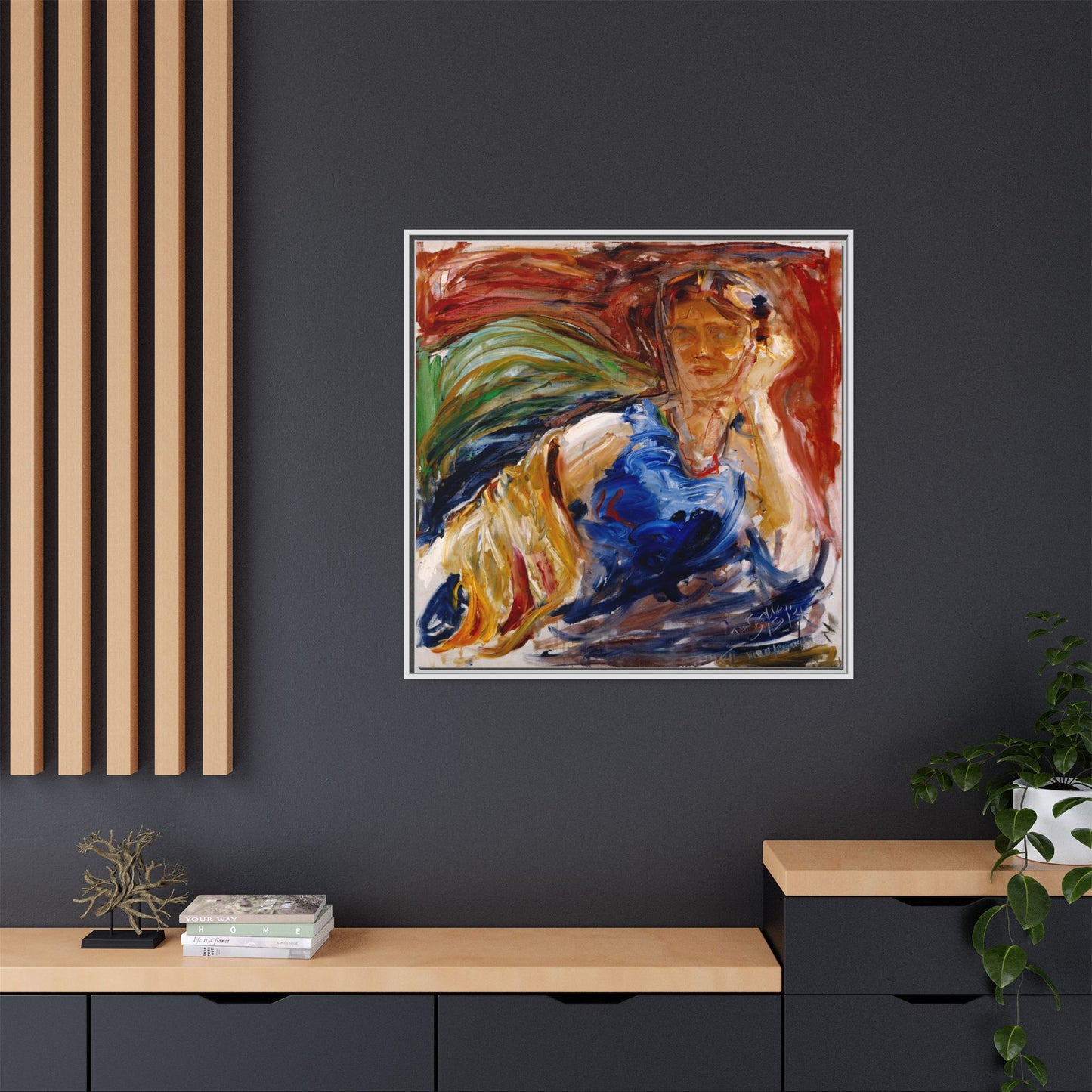 Portrait of hyllis Sjostrom by Akseli Gallen-Kallela Canvas Matte Framed Wall Art Print
