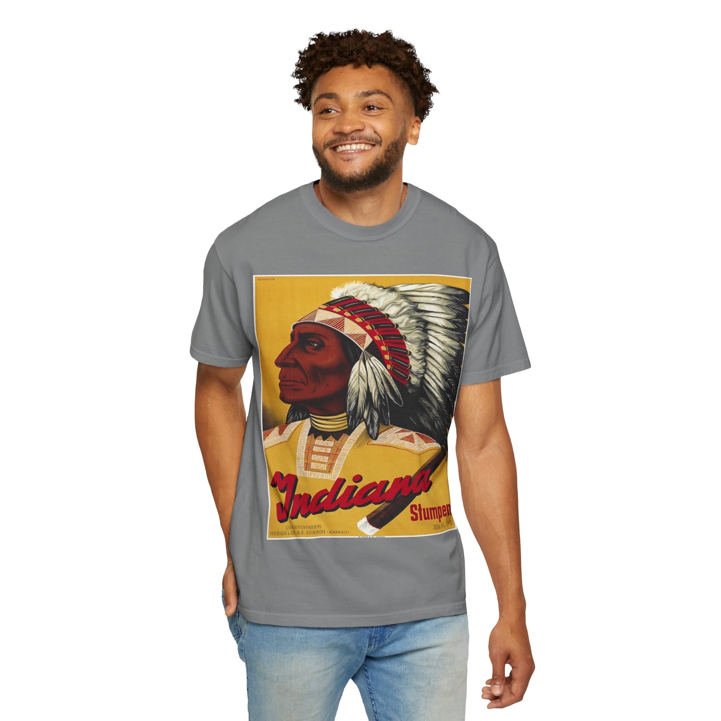 T-Shirt — Retro 'Indiana' Native Chief Vintage Poster Design