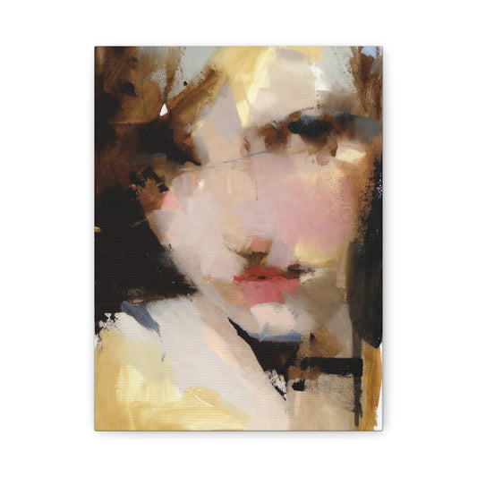 Abstract Portrait Matte Canvas Print — Modern Feminine Wall Art
