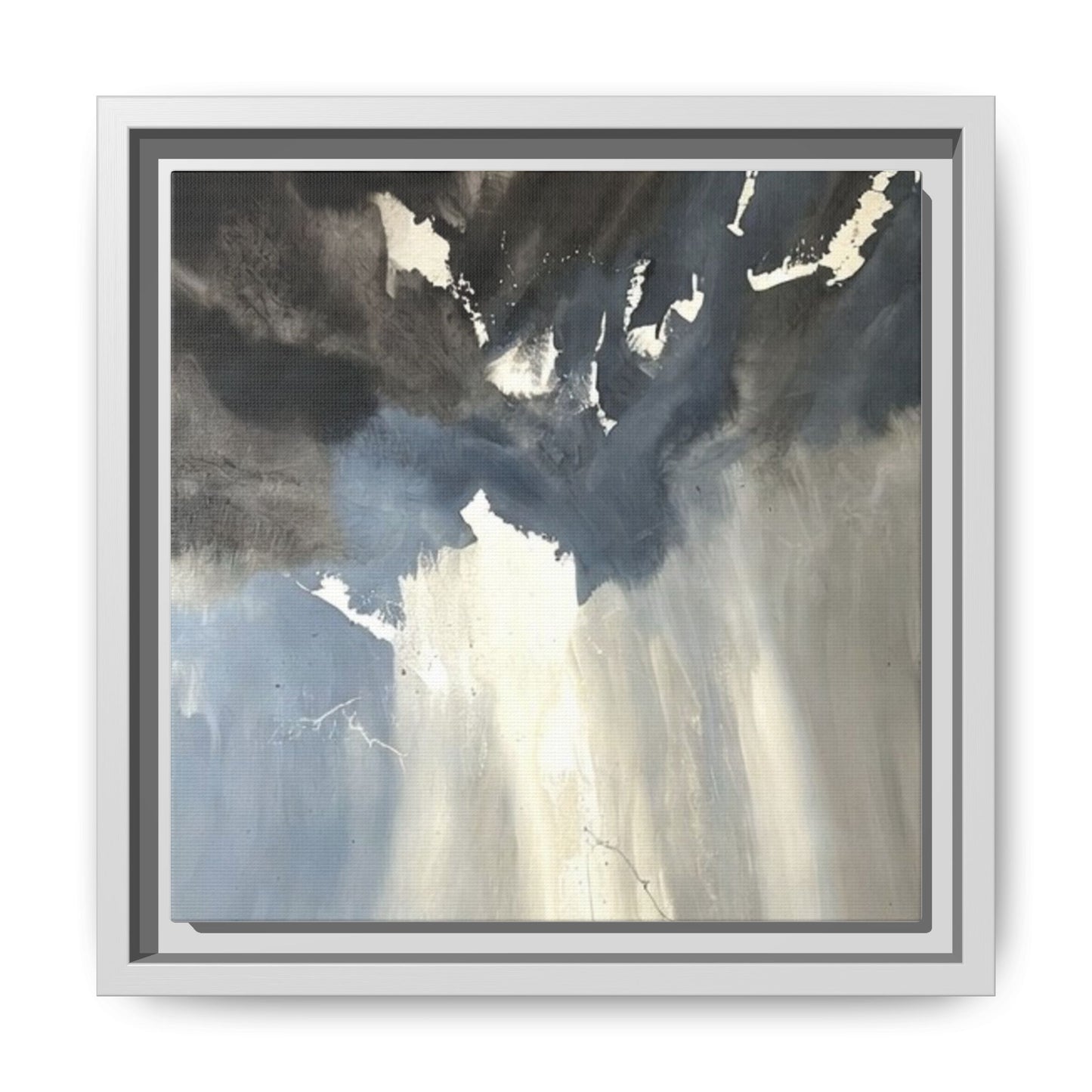 Framed Matte Canvas Art — Moody Abstract Sky Painting
