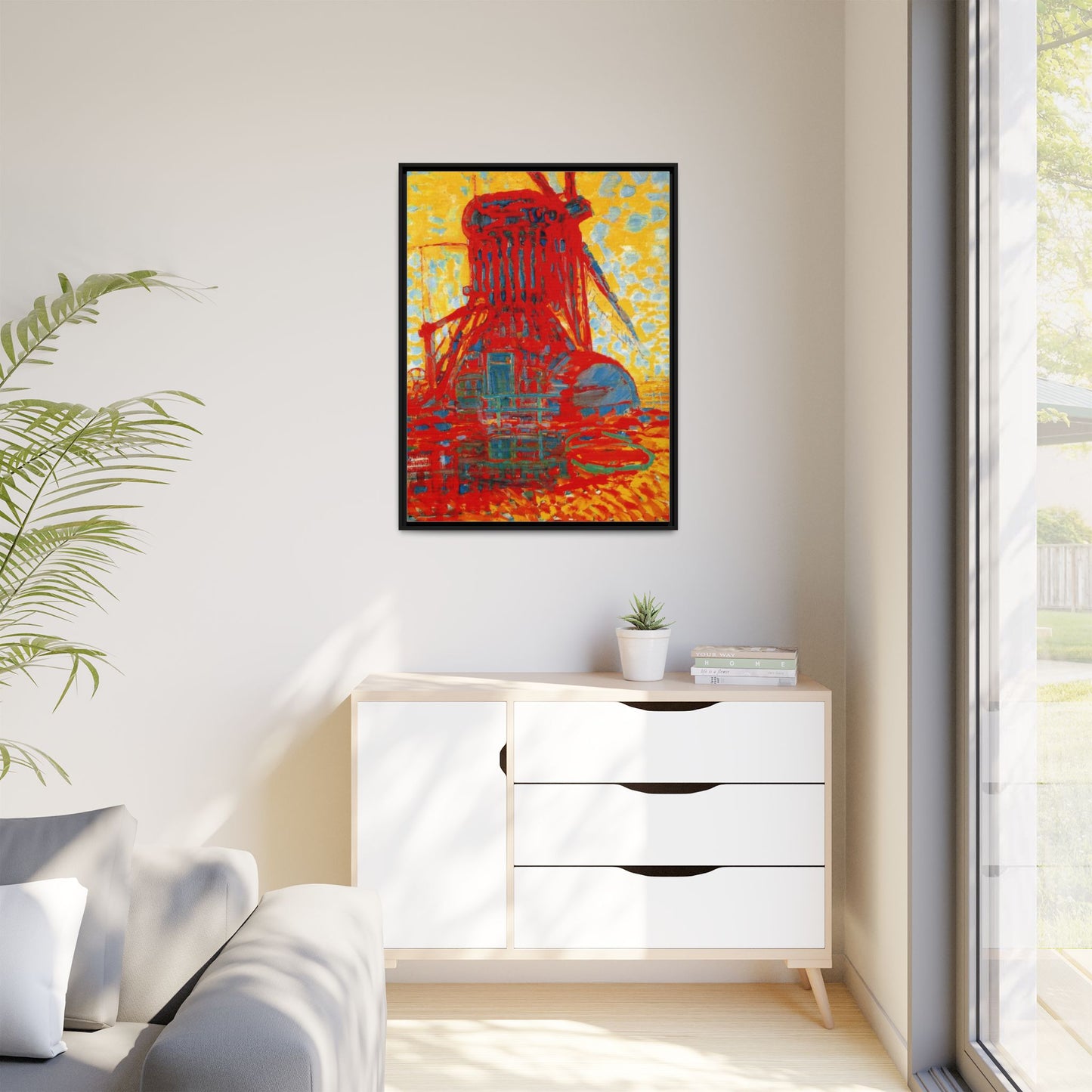 Mill by Sunlight by Piet Mondrian Matte Framed Canvas Wall Art Print
