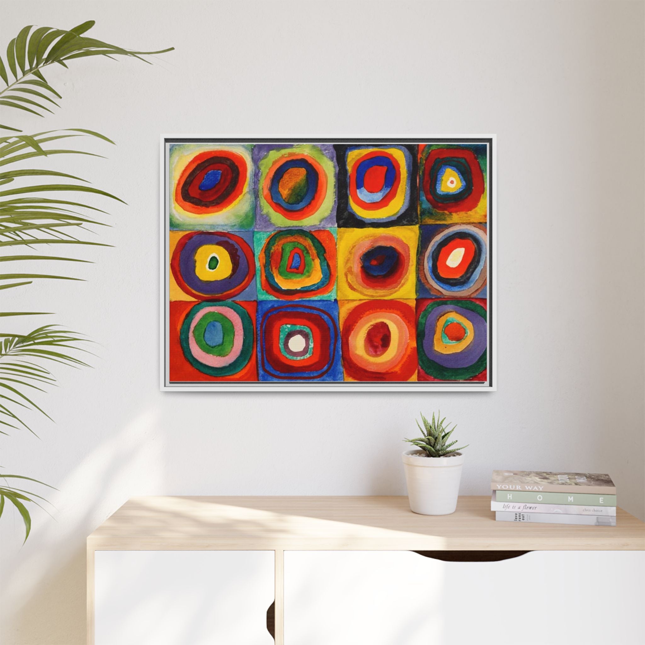 Colour Study, Squares with Concentric Circles by Vassily Kandinsky Framed Abstract Canvas Print