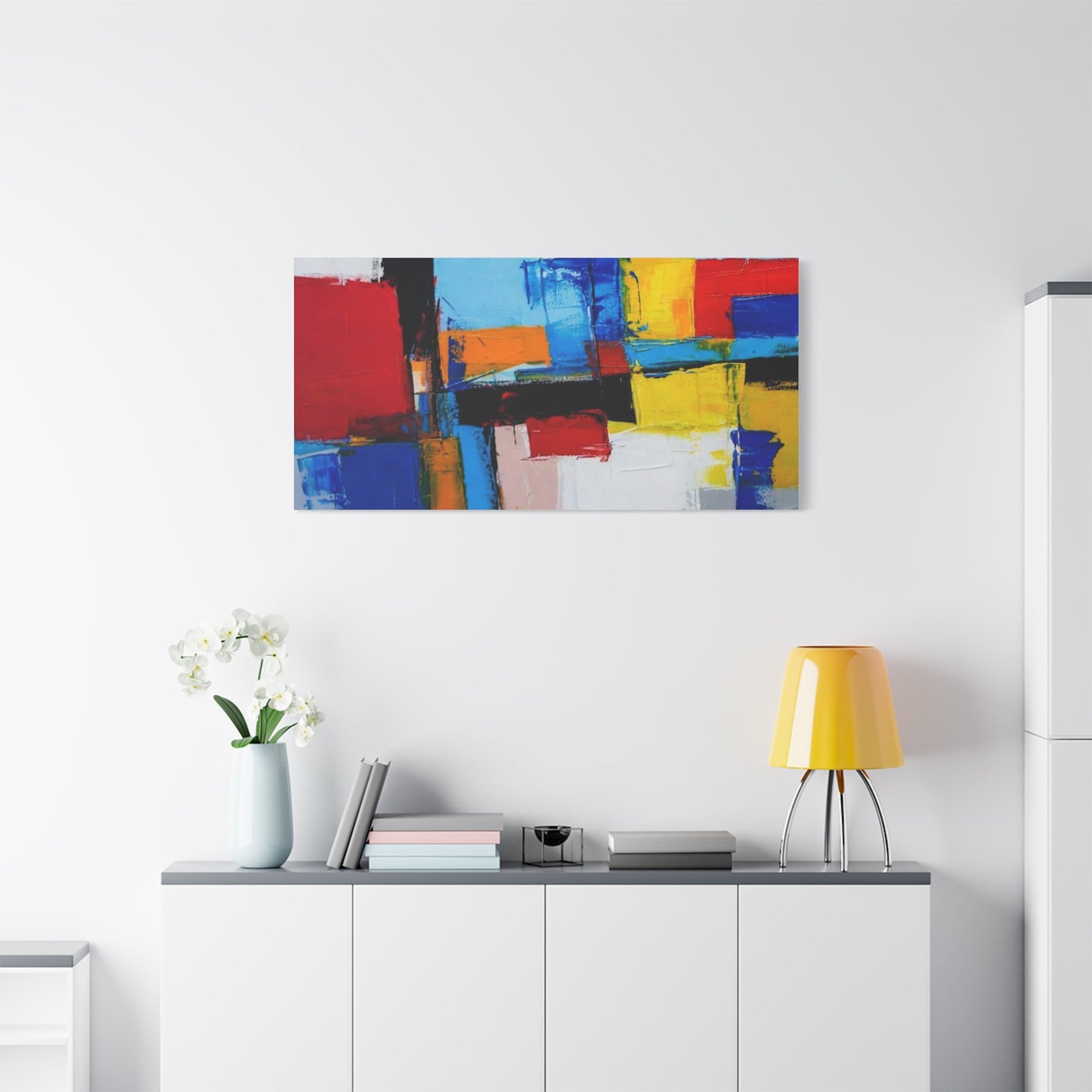 Abstract Color Block Canvas Print — Modern Geometric Wall Art