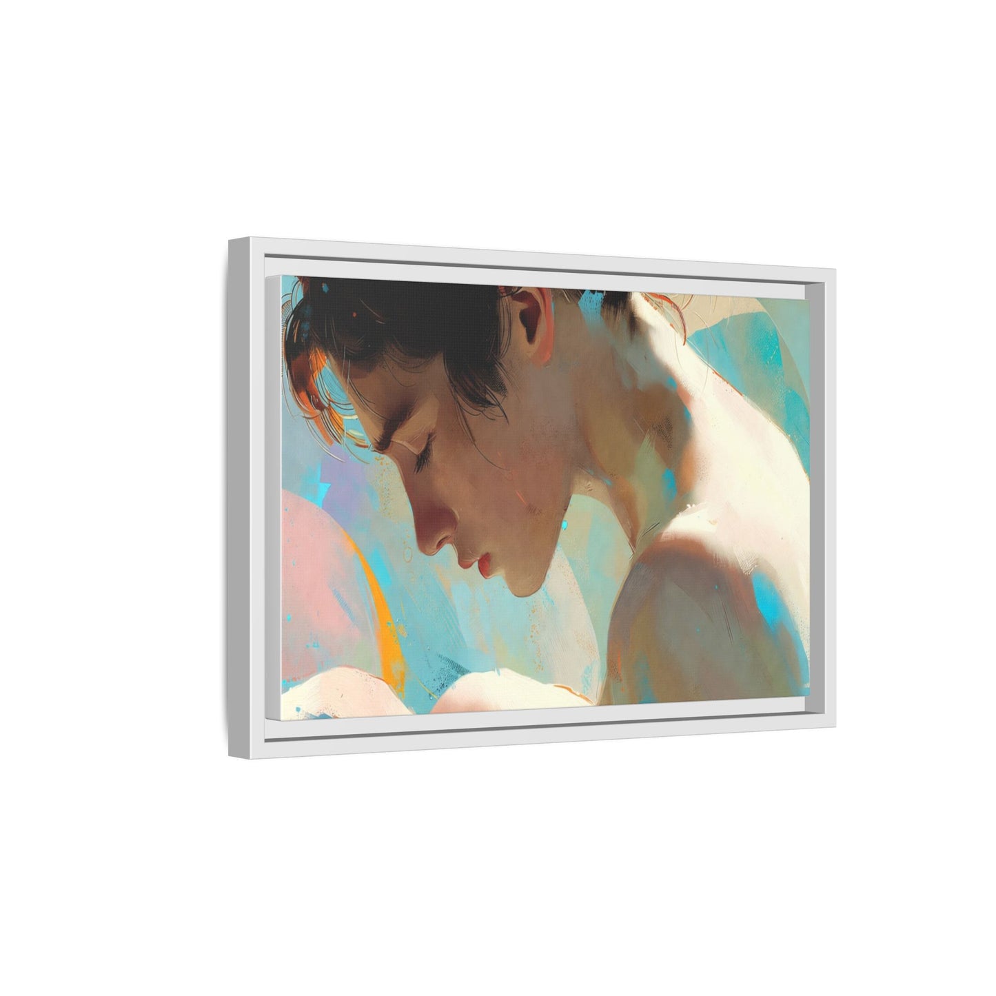 Framed Matte Canvas Print — Dreamy Portrait Art (Multi‑Color)