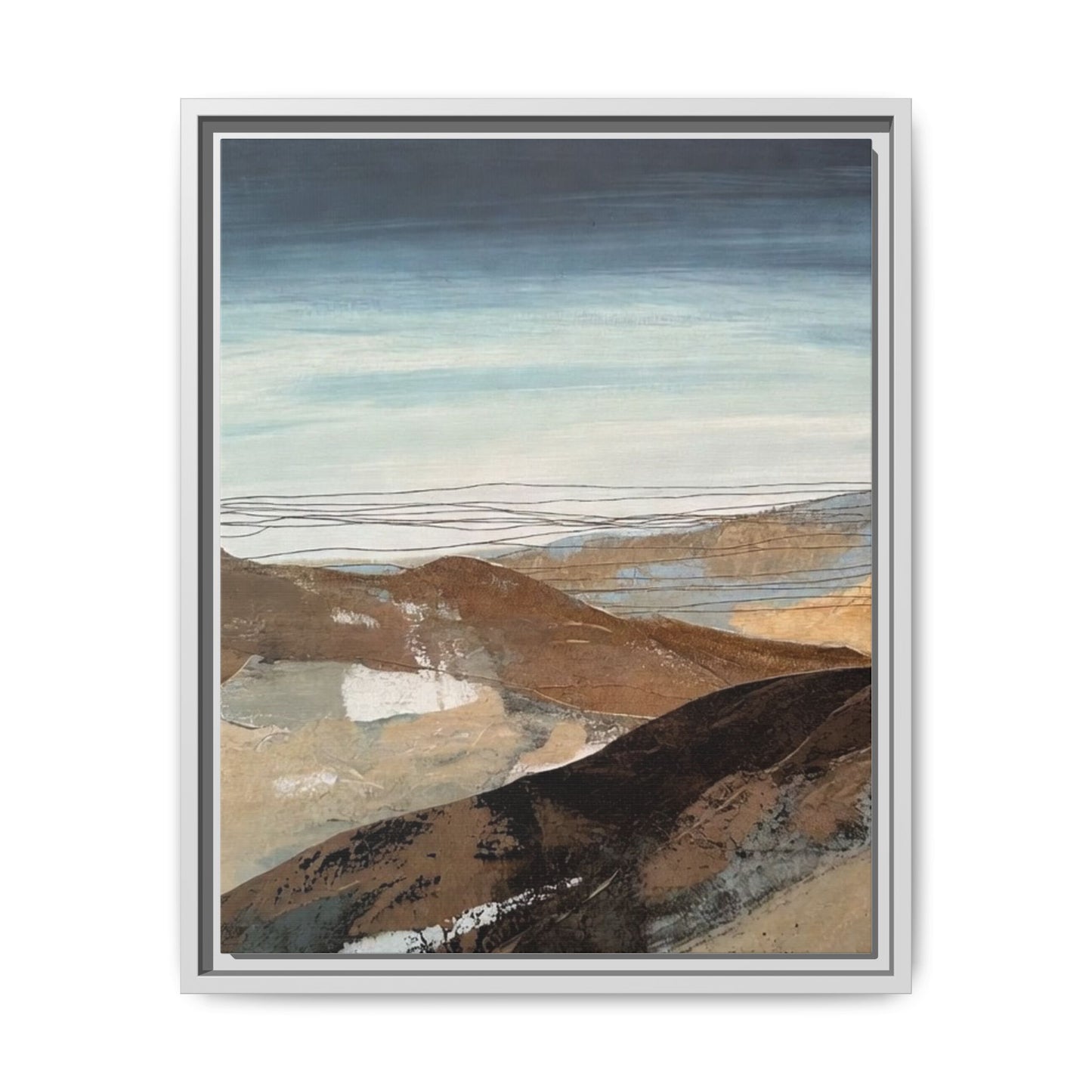 Framed Matte Canvas Art — Serene Abstract Landscape