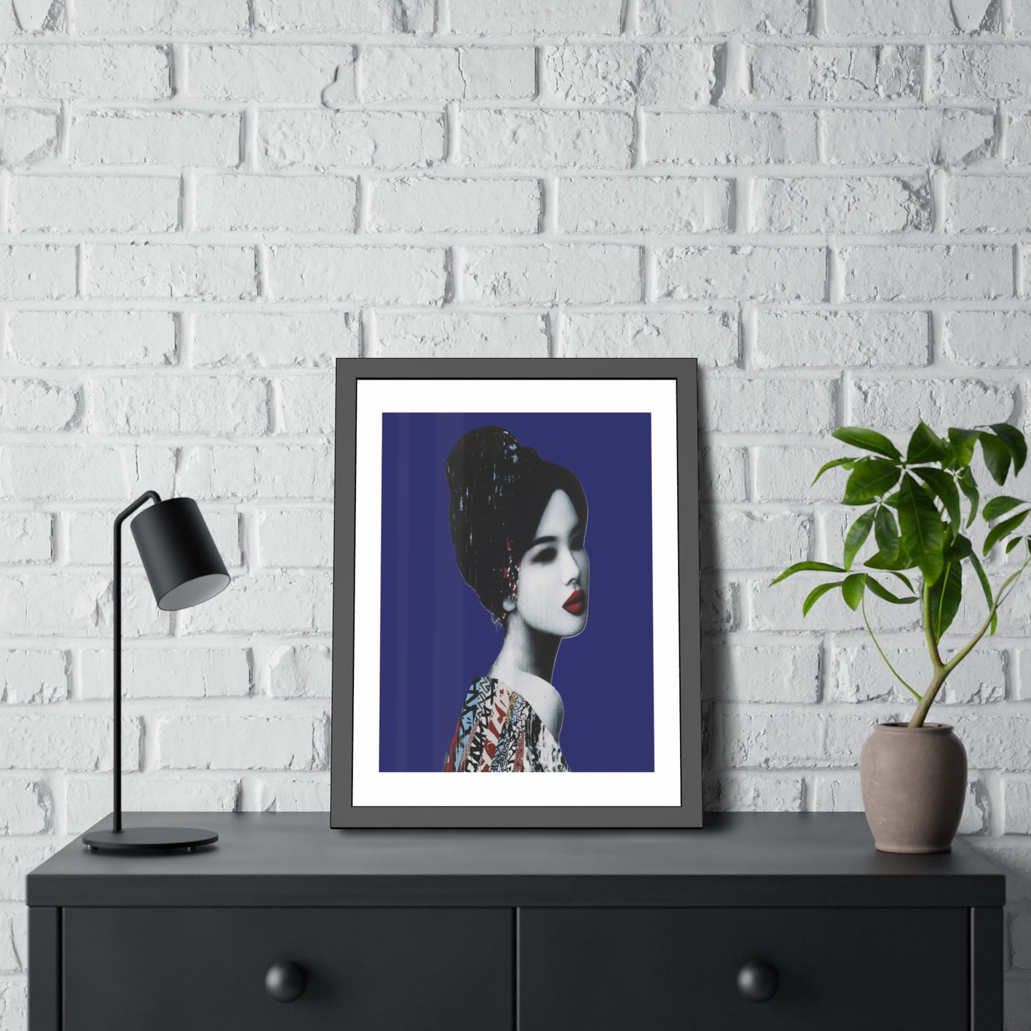 Geisha Portrait - Framed Paper Posters