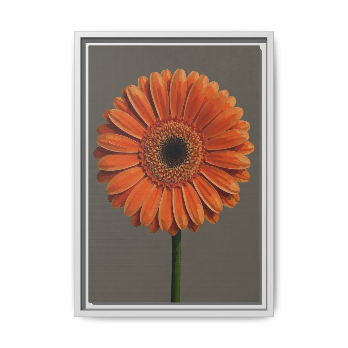 Orange Gerbera Daisy Matte Canvas Print (Framed)