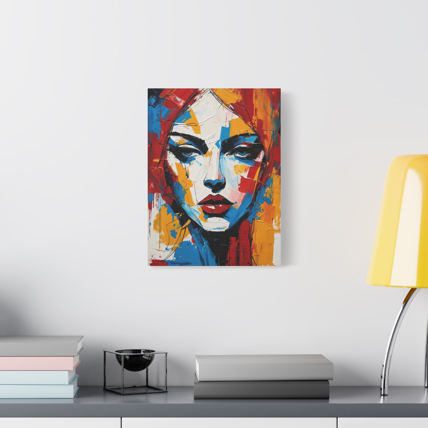 Abstract Portrait Canvas Print — Colorful Modern Woman Wall Art
