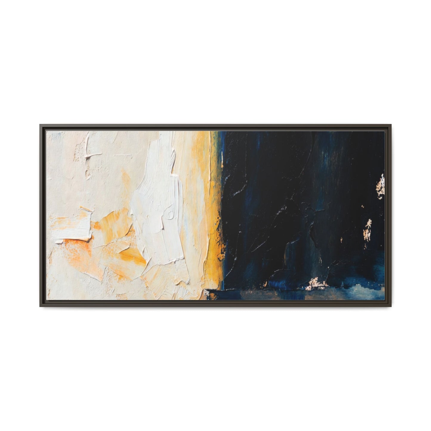 Abstract Coastal Texture Framed Canvas Art — Matte Multi-Color Wall Print