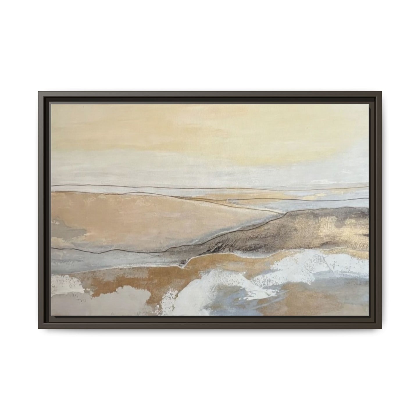 Framed Abstract Coastal Landscape Matte Canvas Wall Art